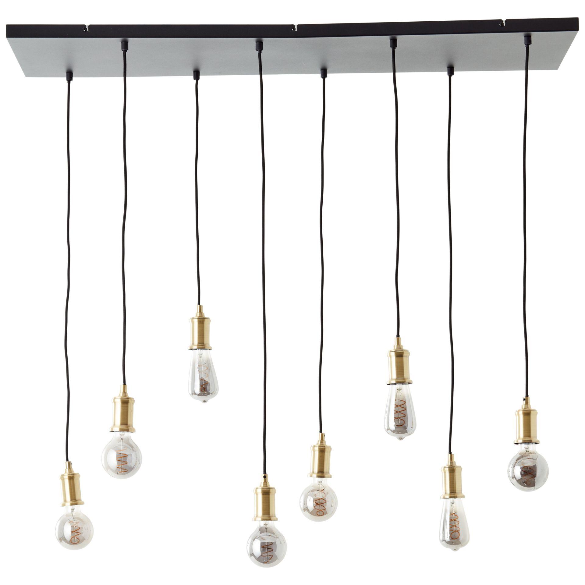 Pendelleuchte Emmanuel, schwarz, 133 x 34,8 cm, Metall Pendel-lampe, dimmbar