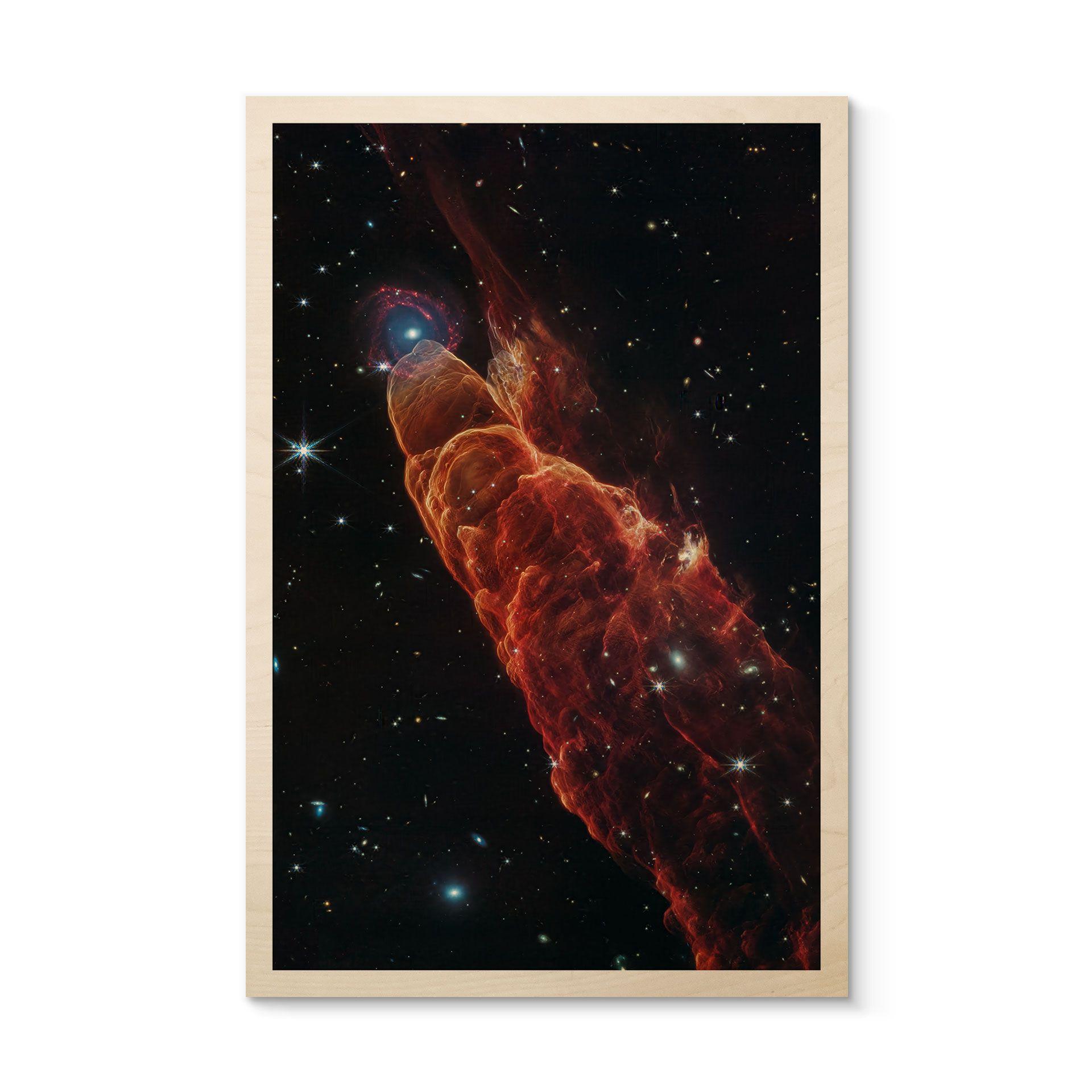 Cuadro de madera James Webb Telescope - Cosmic Hurricane Herbig Haro 49/50