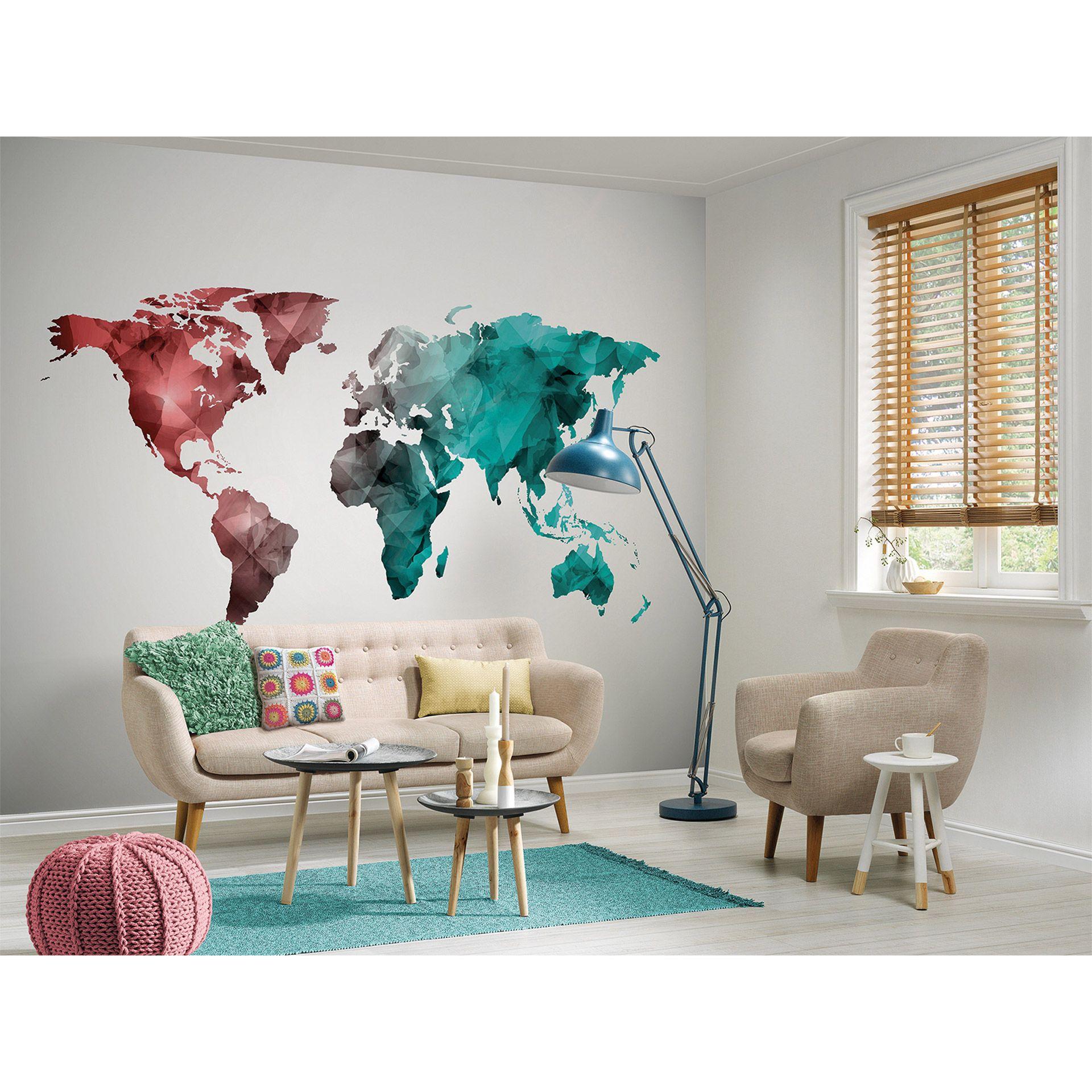 non-woven tapet World Graphic fototapet Designwalls i hvid og blå 