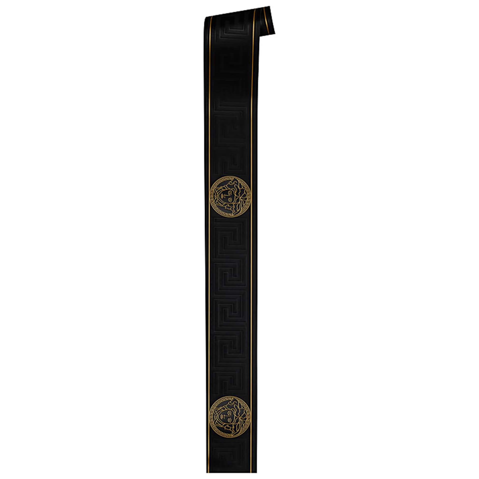 Versace Tapetbanner Græsk, metallisk, sort