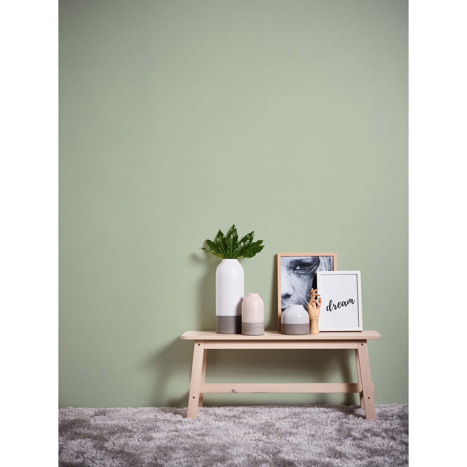 Moderne Unit-tapet i salviegrøn - enkelt design til børneværelset - Made in Germany