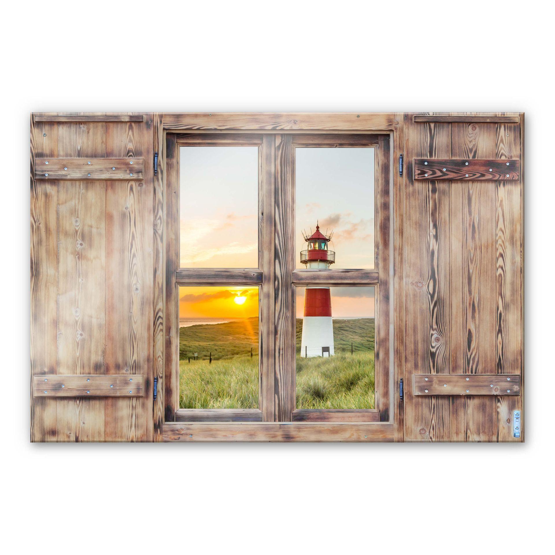 Glasschilderij Trompe L'oeil - Vuurtoren