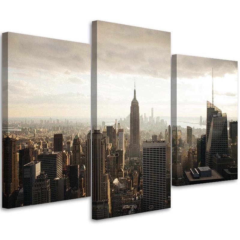 3 stykke lærredstryk, New York City Panorama