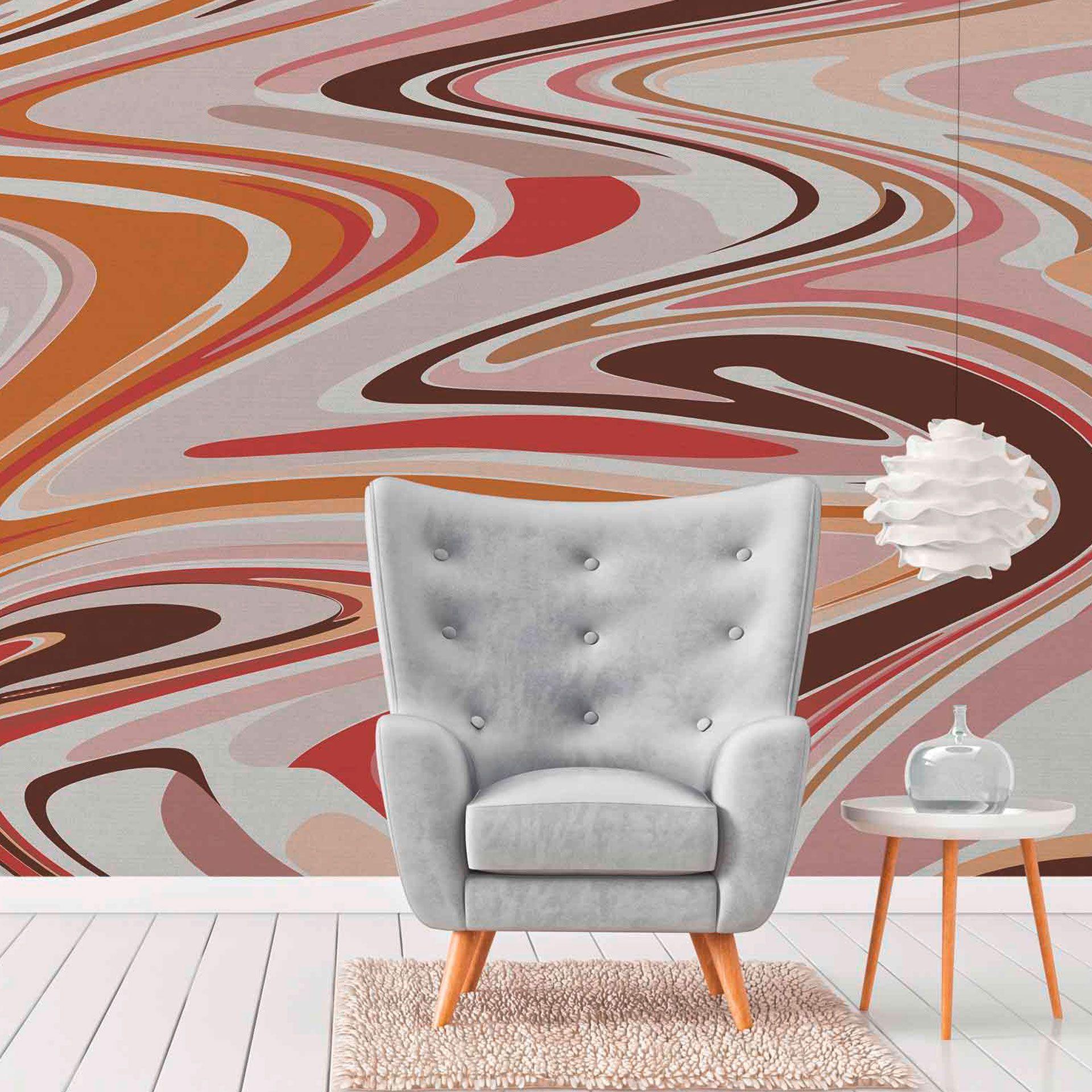 Art ColourCircles2 tapet i beige lilla - non-woven tapet Designwalls 2 - 2,55 x 3,5 m