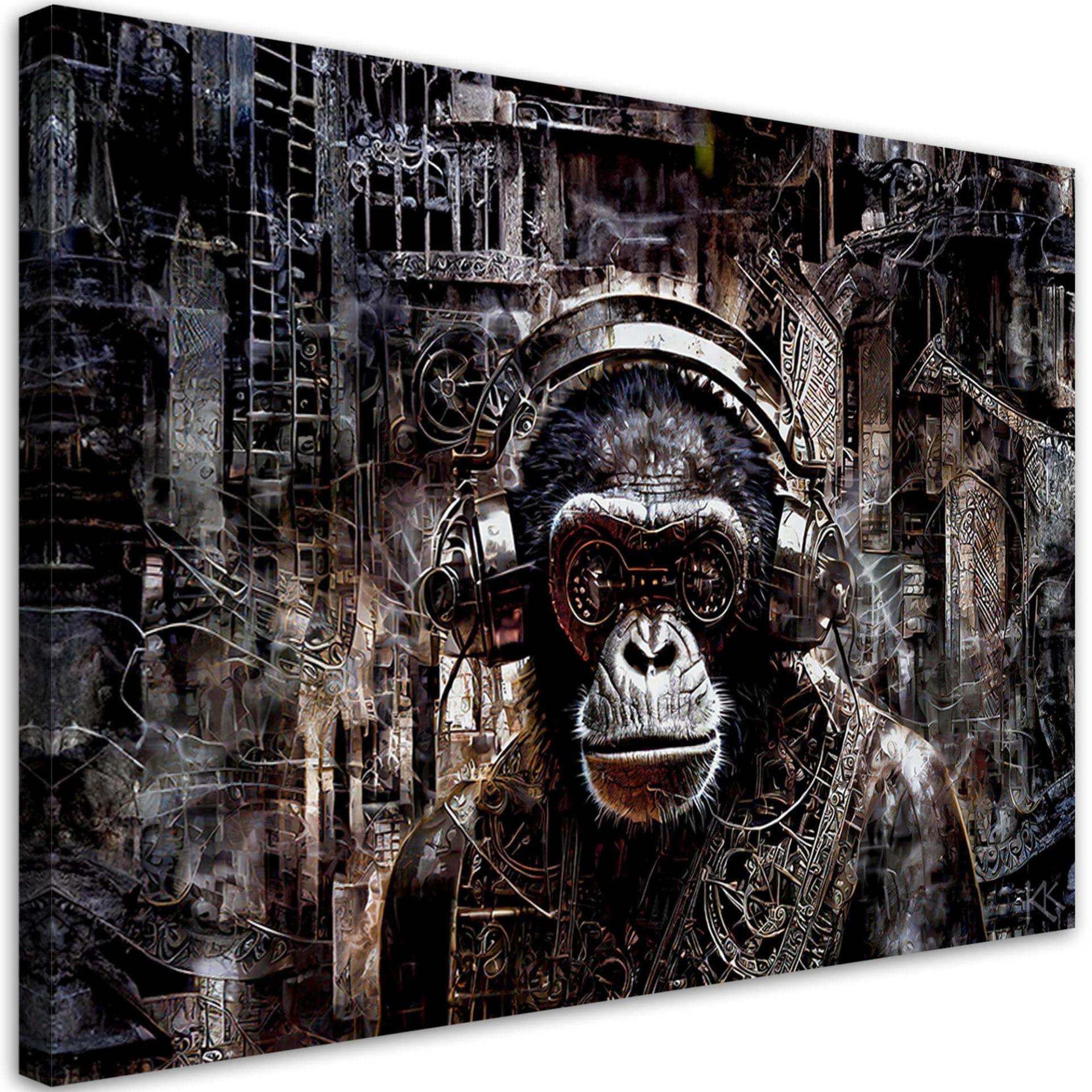 Canvasbillede, moderne abe-abstraktion