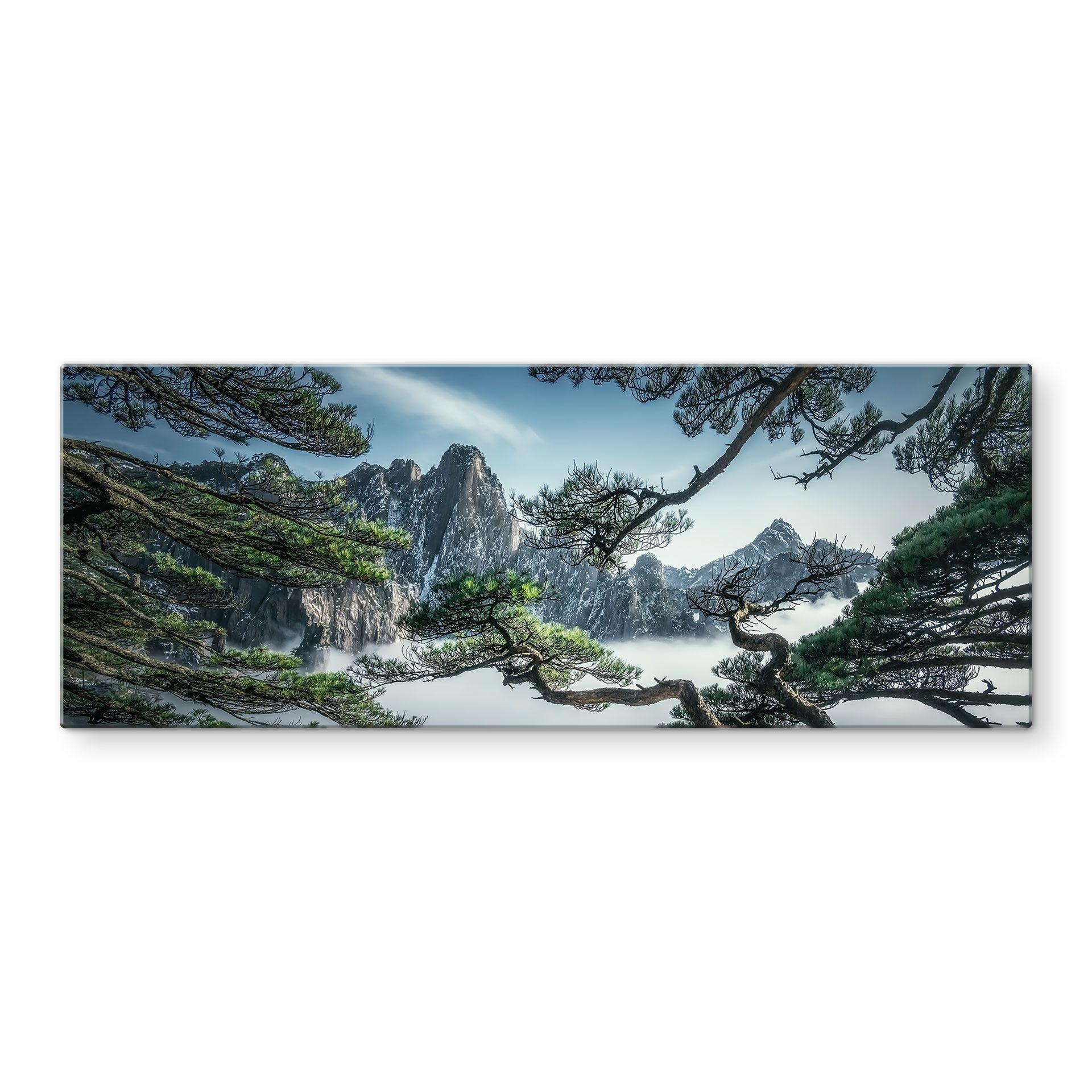 Glasbillede - Fyrreskov i Huang Shan-bjergene - NingYun Ye - Panorama