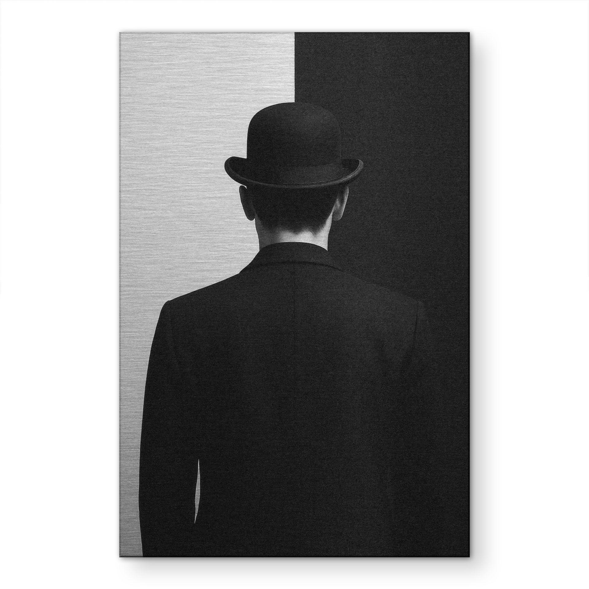 Alu-Dibond spazzolato con Effetto Oro, Argento e Rame - Gentiluomo con cappello - Medeiros