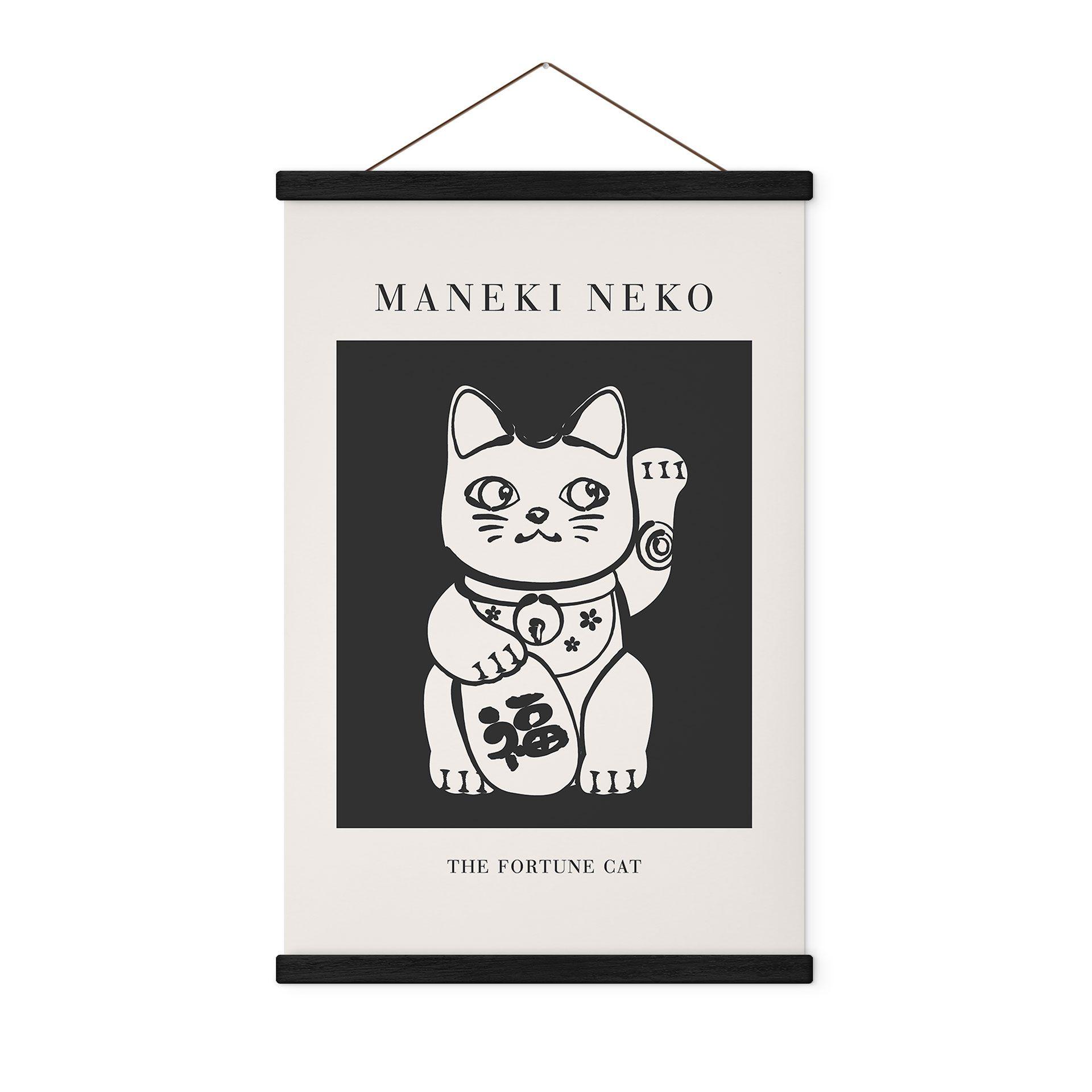 Póster de tela Maneki Neko - El gato de la suerte - KsanaKalpa