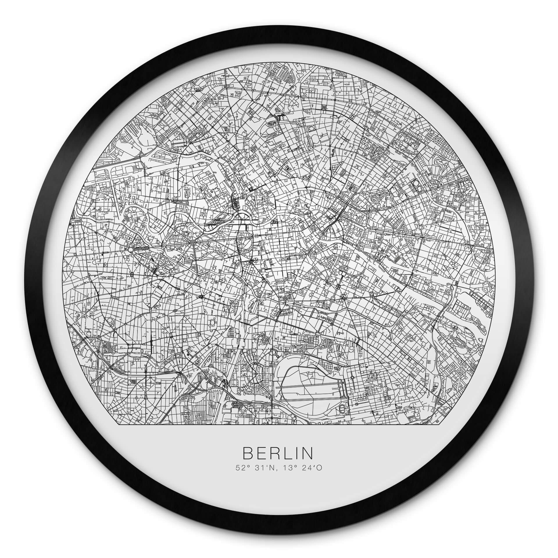 Póster Mapa de la ciudad de Berlín - Redondo