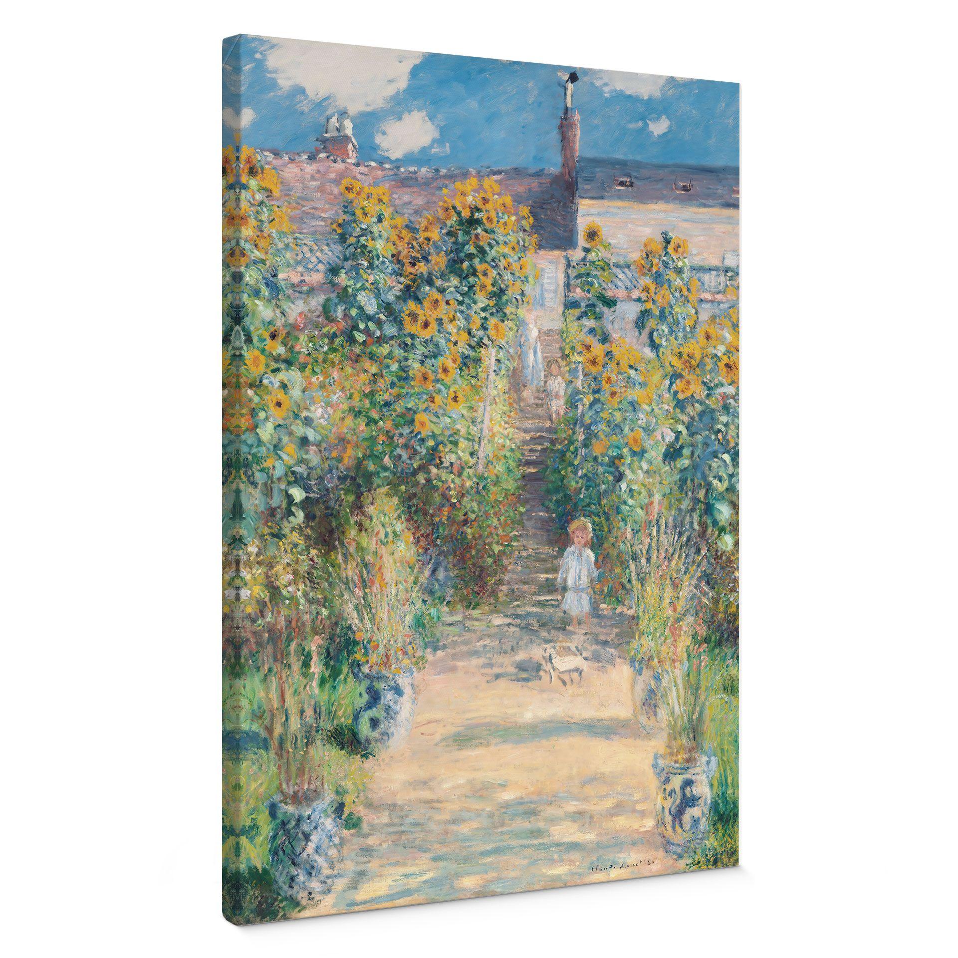 Lienzo El jardín de Monet en Vétheuil - Monet
