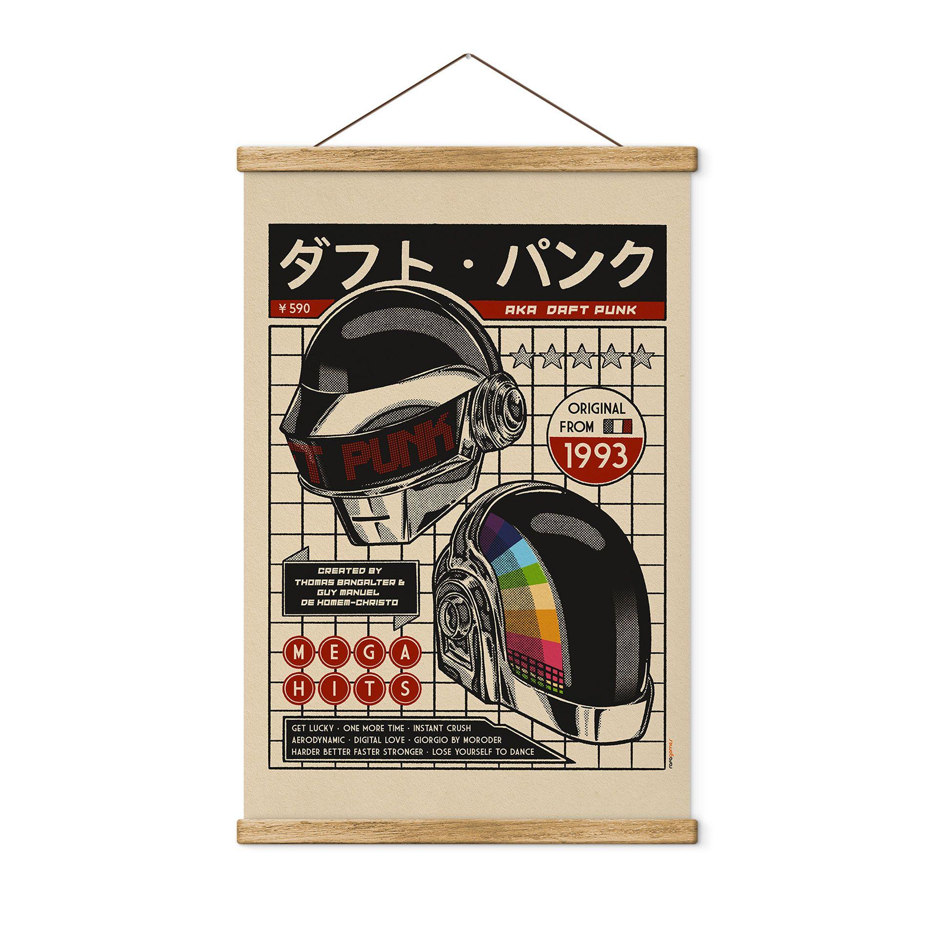 Póster de tela impresión de arte pop inspirado en Daft Punk - Gomes