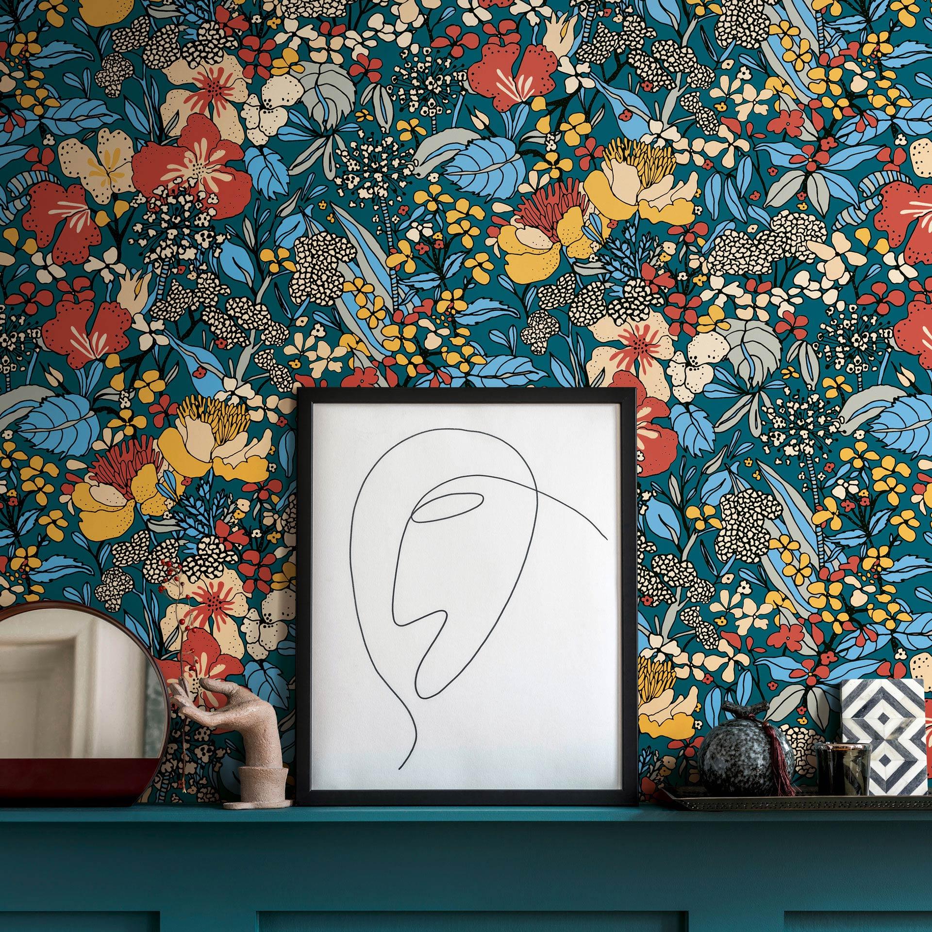 Architects Paper Floral Impression - Papier peint intissé jungle, multicolore