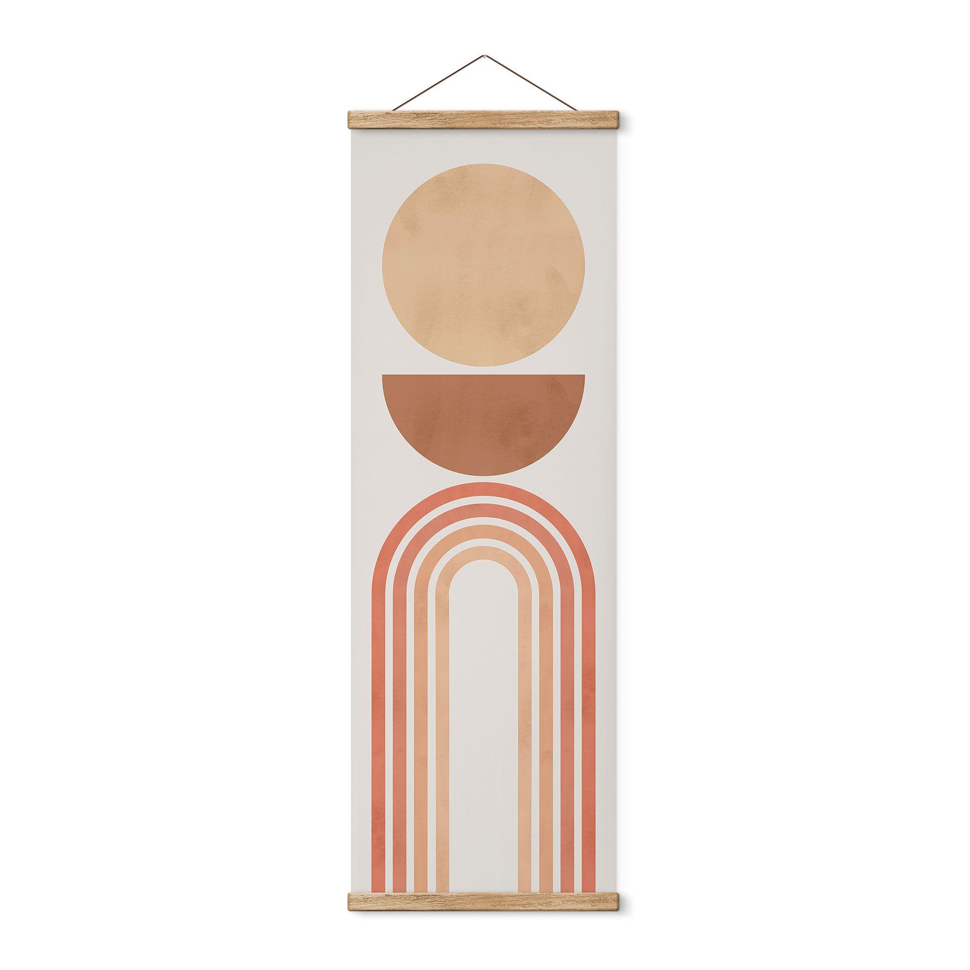 Tekstil plakat Abstrakt balance - Retro buer og cirkler - Costa