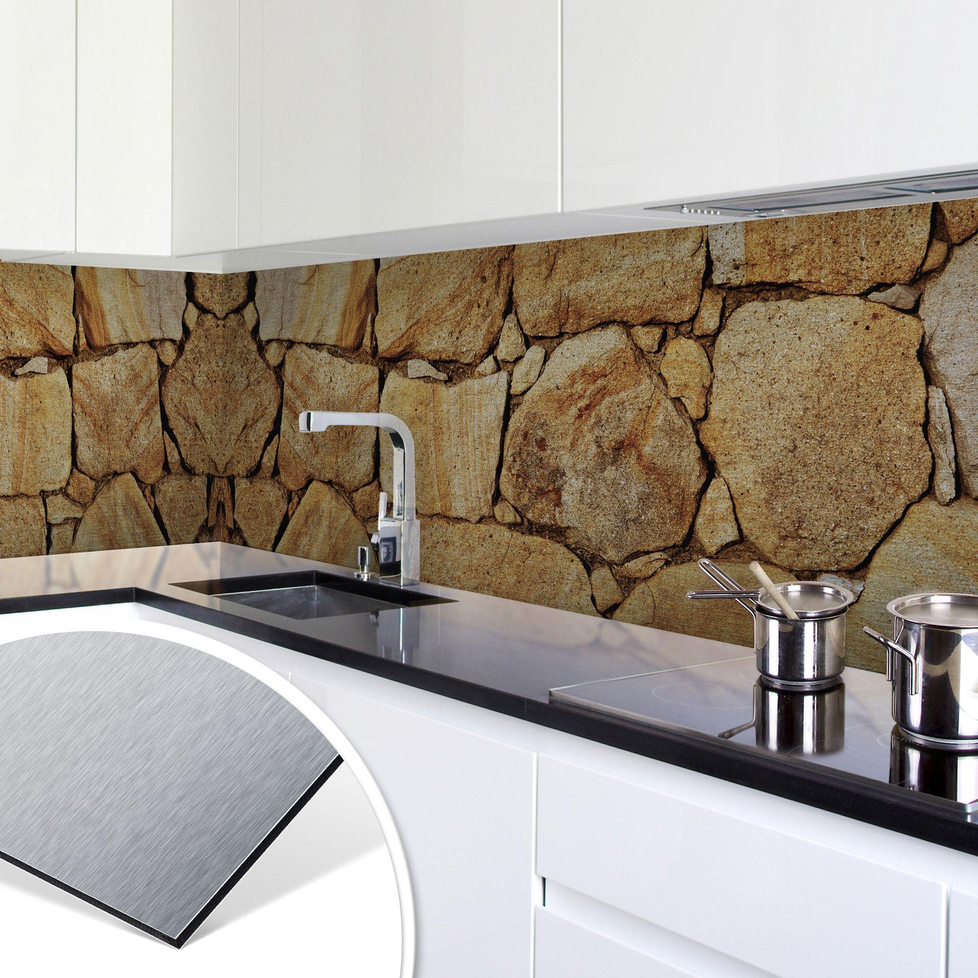 Revêtement pour cuisine - Alu-Dibond - Mur 03 - Argenté