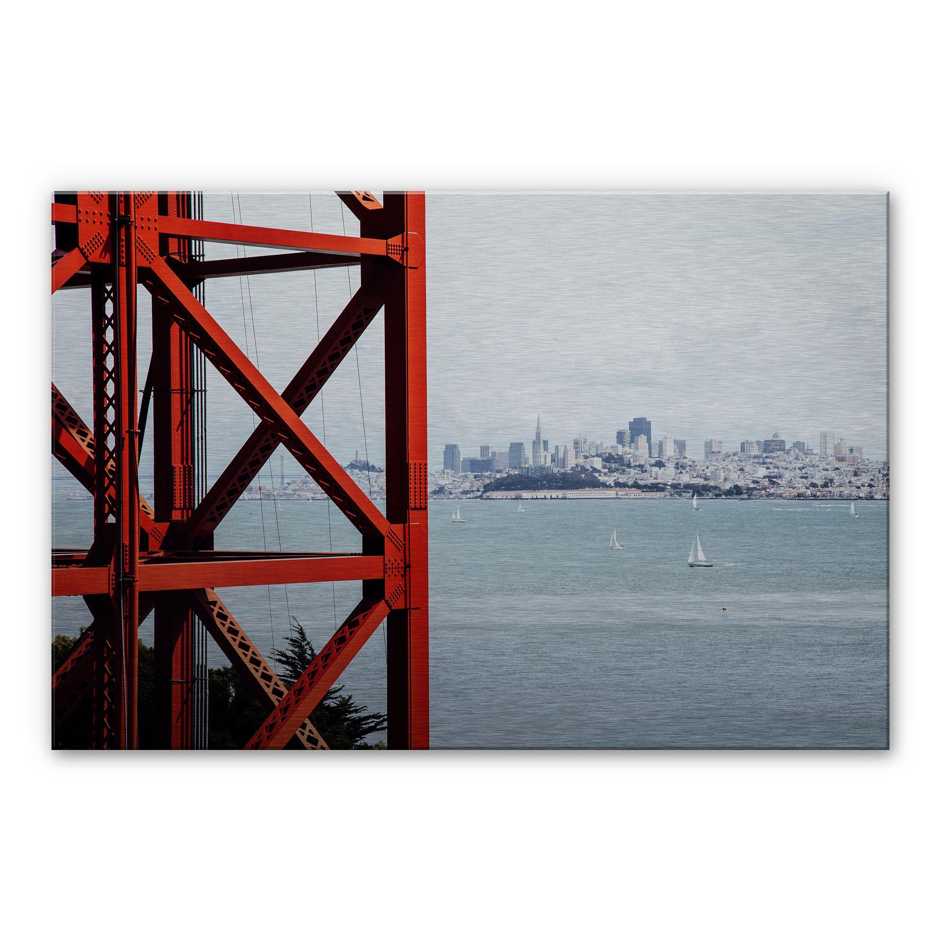 Dibond Schilderij met zilver effect - San Francisco