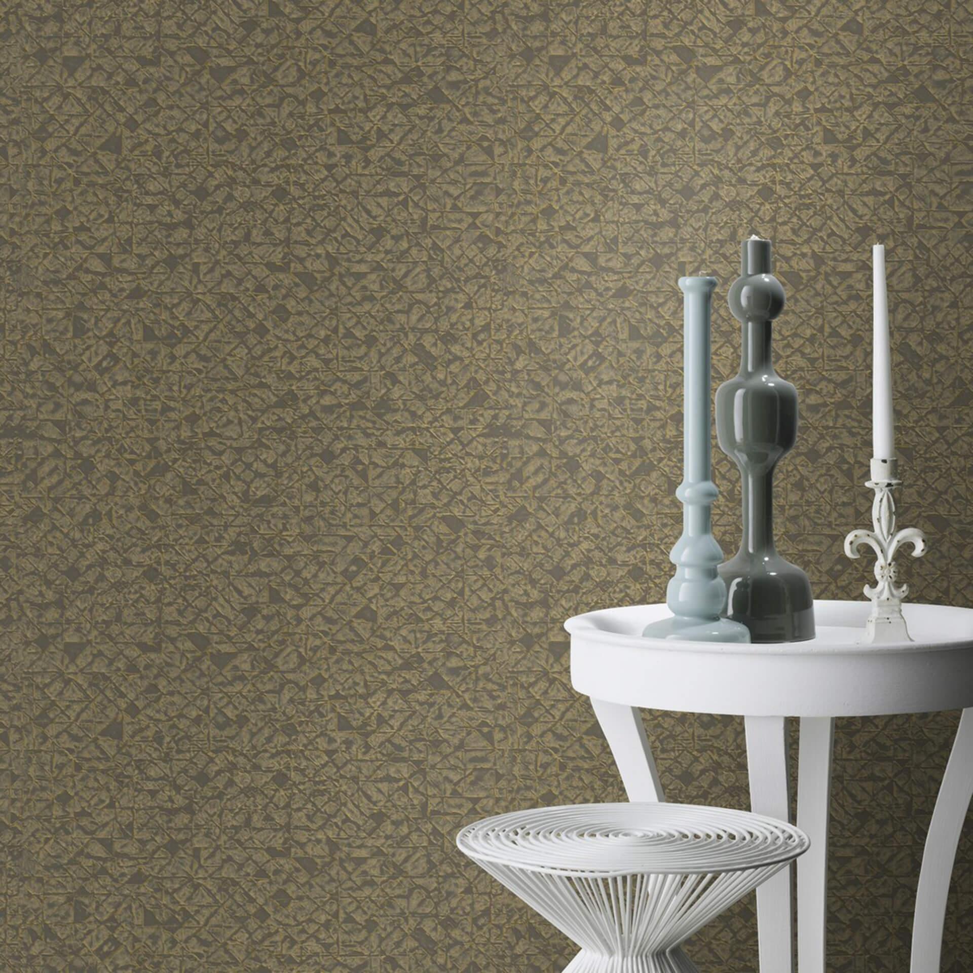 Rasch Kalahari Papier peint intissé à motif doré métallique