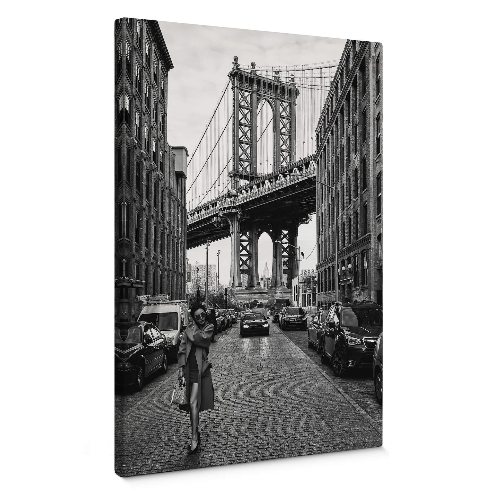 Cuadro lienzo Bolton - Elegante en Manhattan con el emblemático puente de Brooklyn