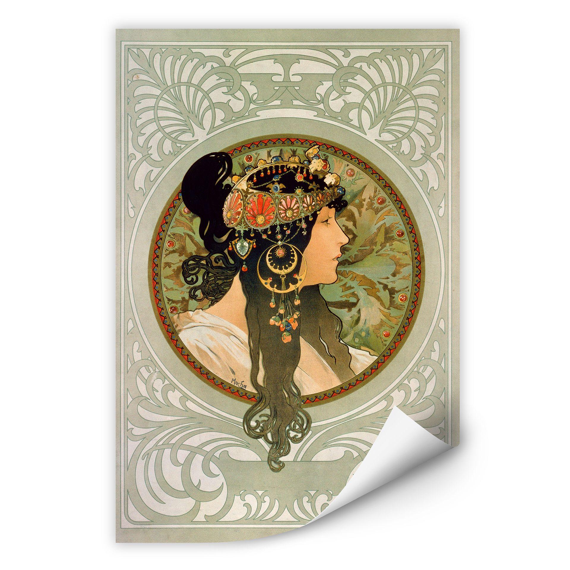 Muurprints Mucha - De Brunette