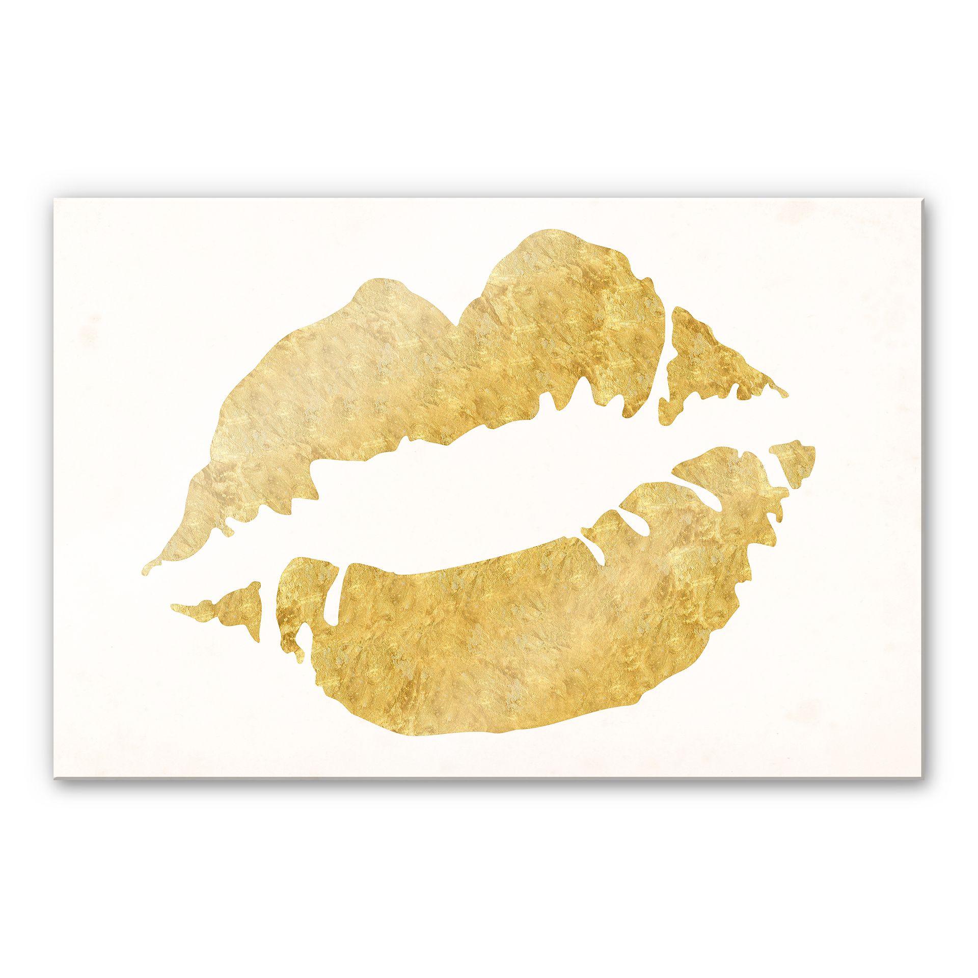 Akrylbillede Gold Lips