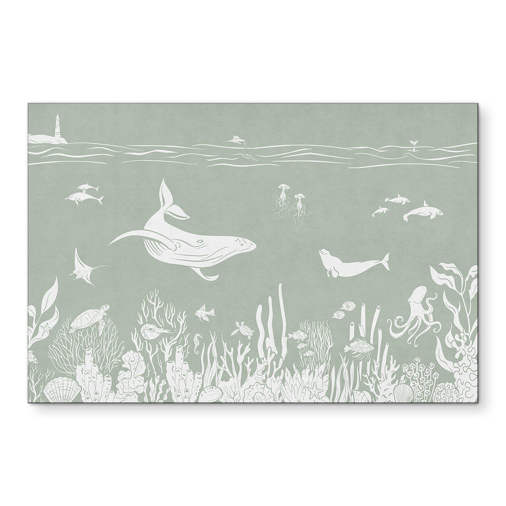 Billede Koralrev og havdyr - En rejse ind i det grønne - Kikki Belle – print på aluminium