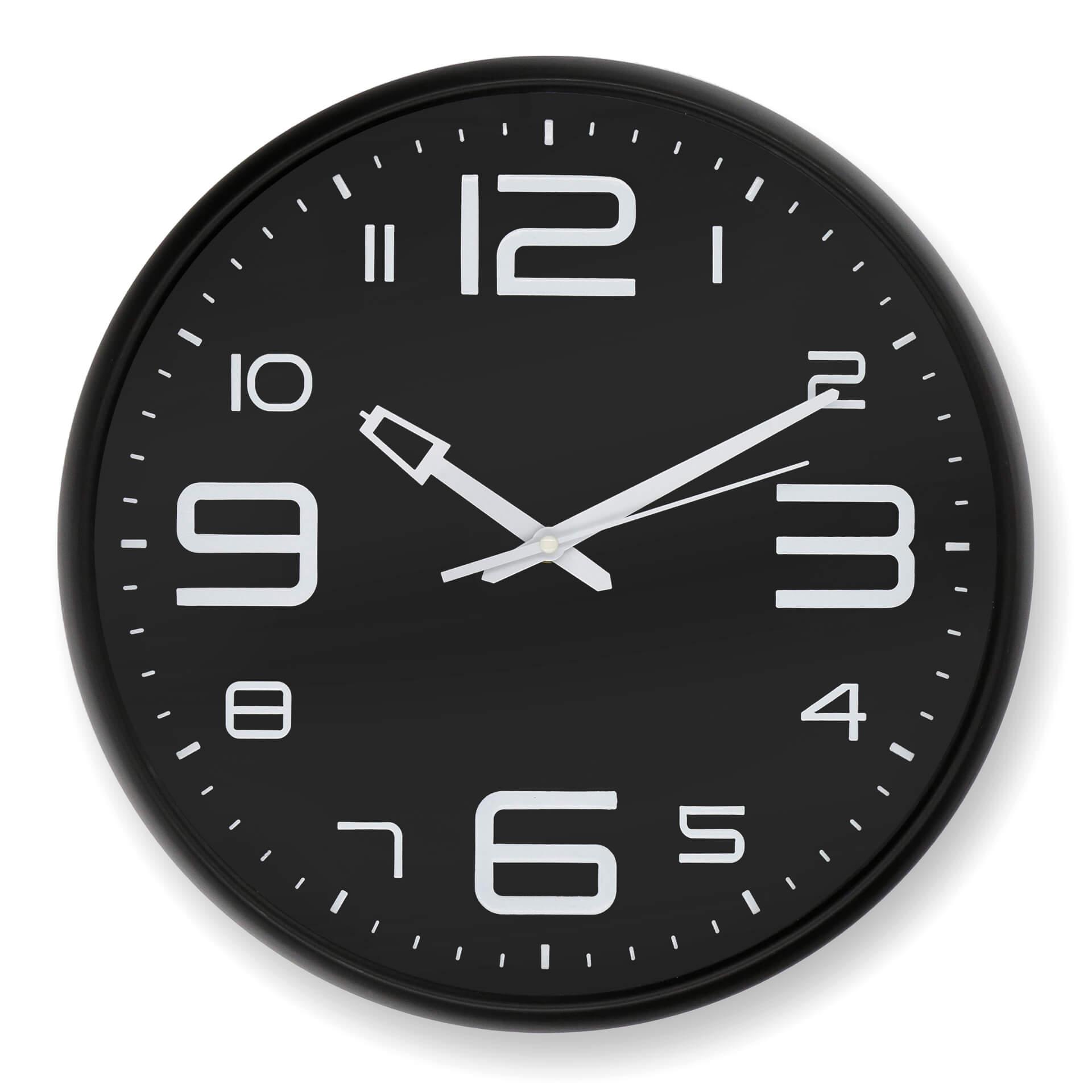 Moderne Schwarze Wanduhr - Rund Ø39 cm