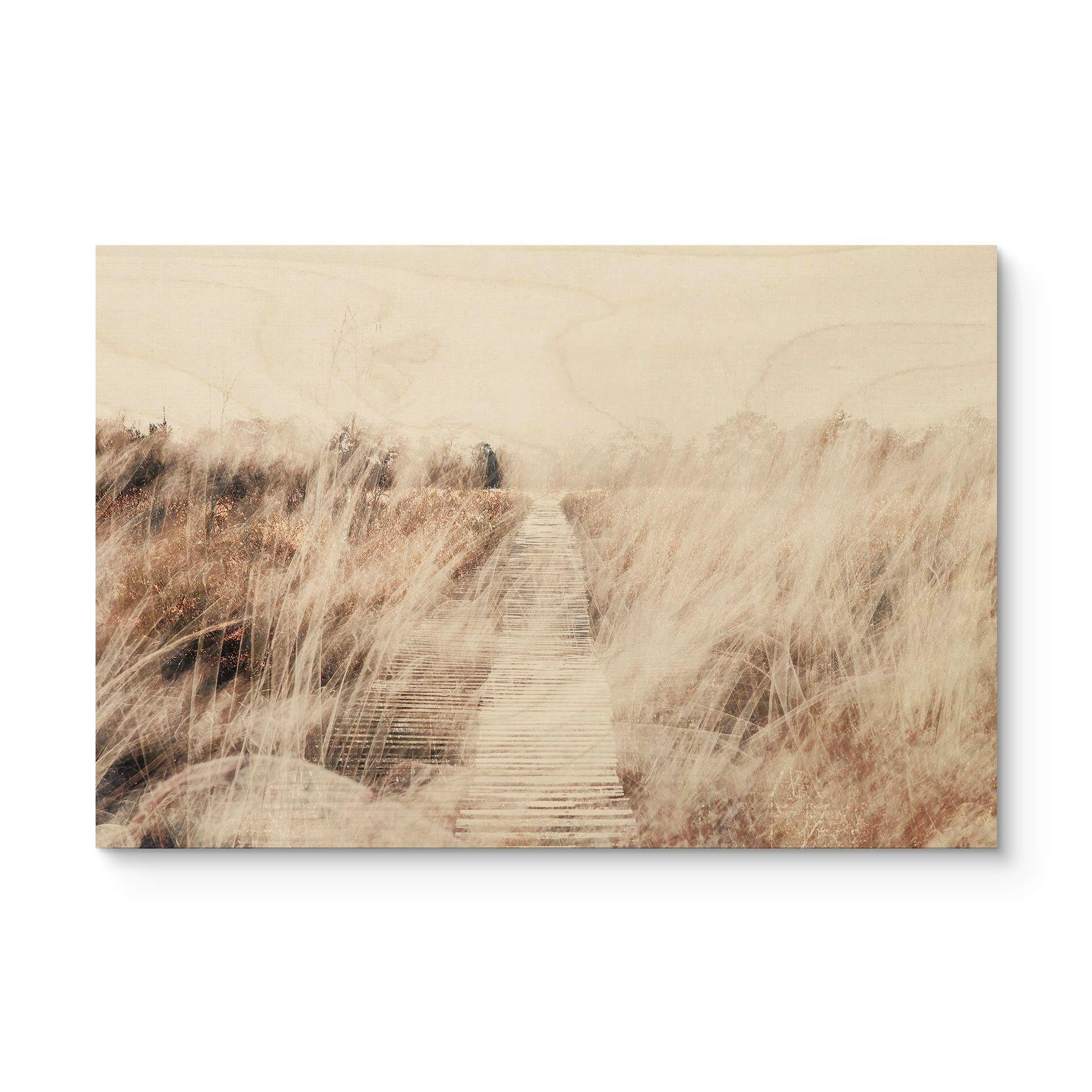 Cuadro de madera Paisaje de ensueño con pasarela de madera - Imaginative