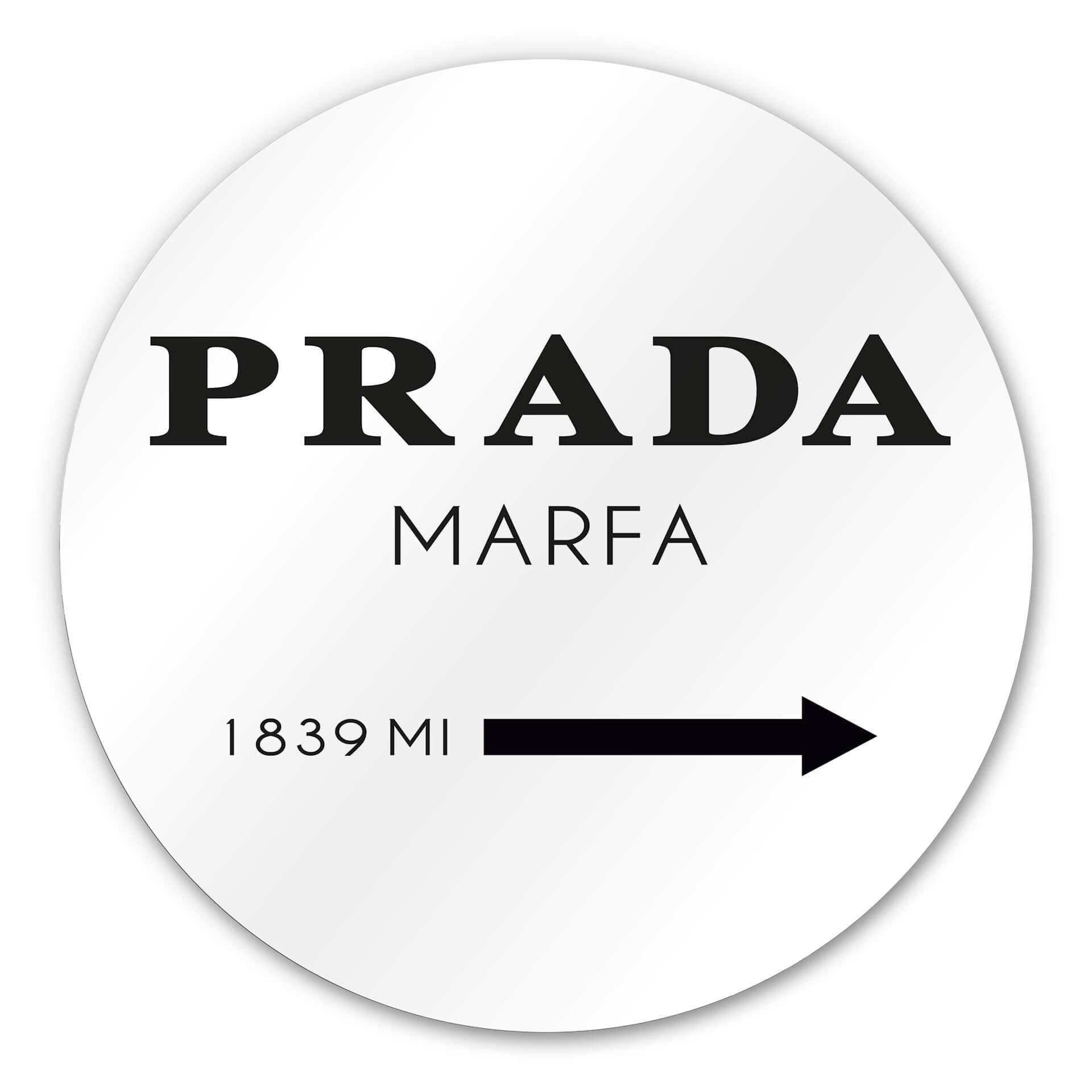 Wandcirkel Alu-Dibond Prada Marfa