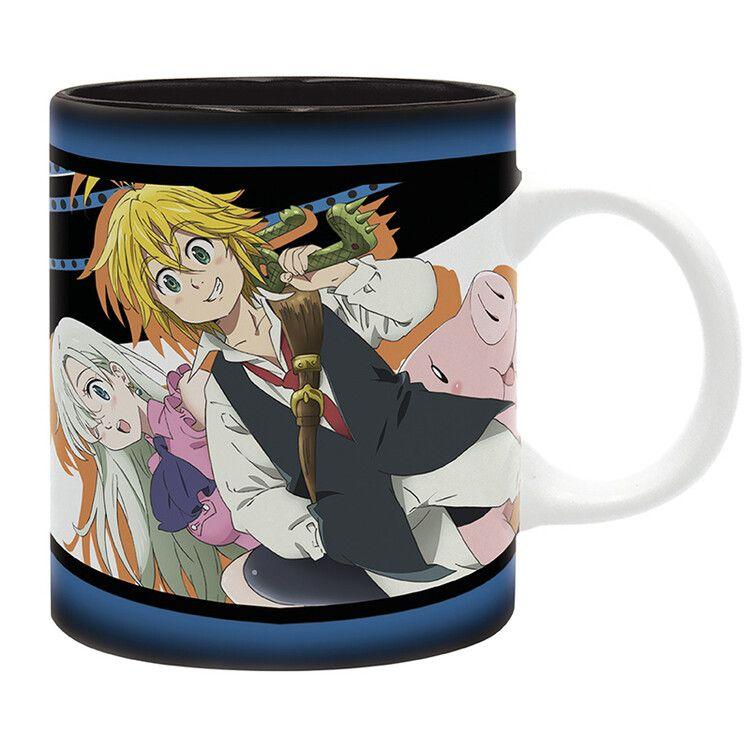 Krus, keramikkrus De syv dødssynder - Meliodas, Elizabeth, Hawk
