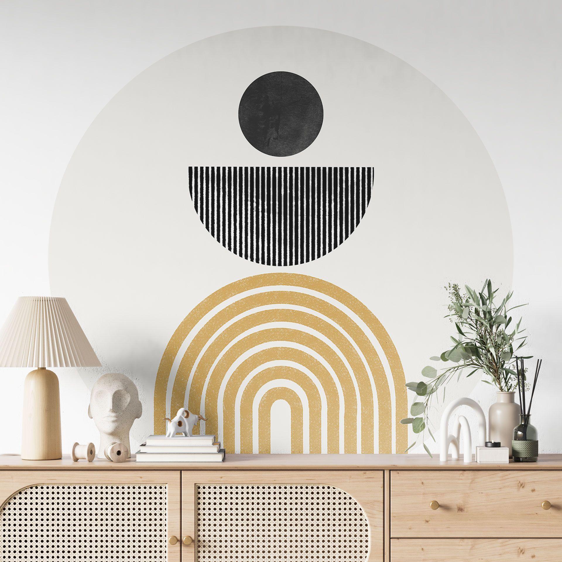 Vinilo decorativo Composición abstracta con círculo y semicírculo - The Miuus Studio - Round
