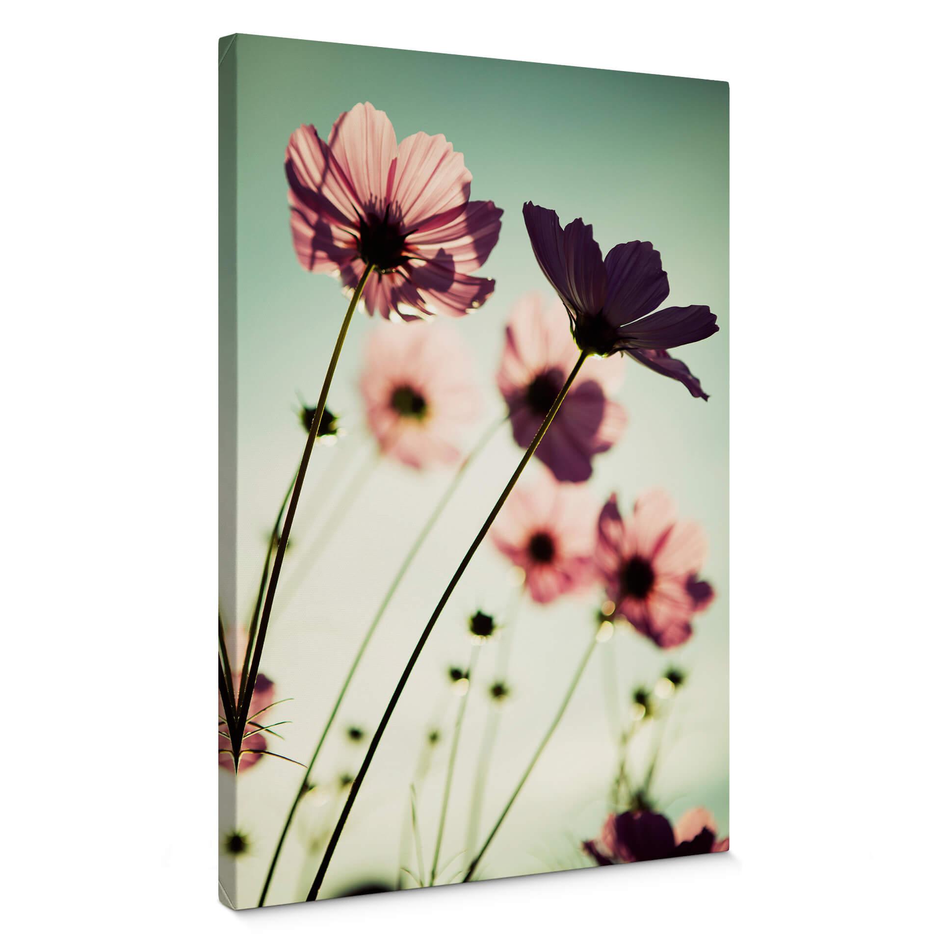 Pink blomster - Lærredsprint