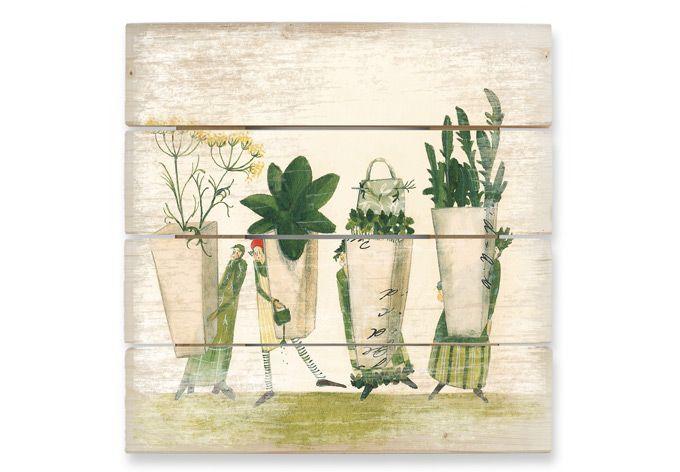 Cuadro de madera Leffler - Semillas de hierbas - 40x41,5 cm