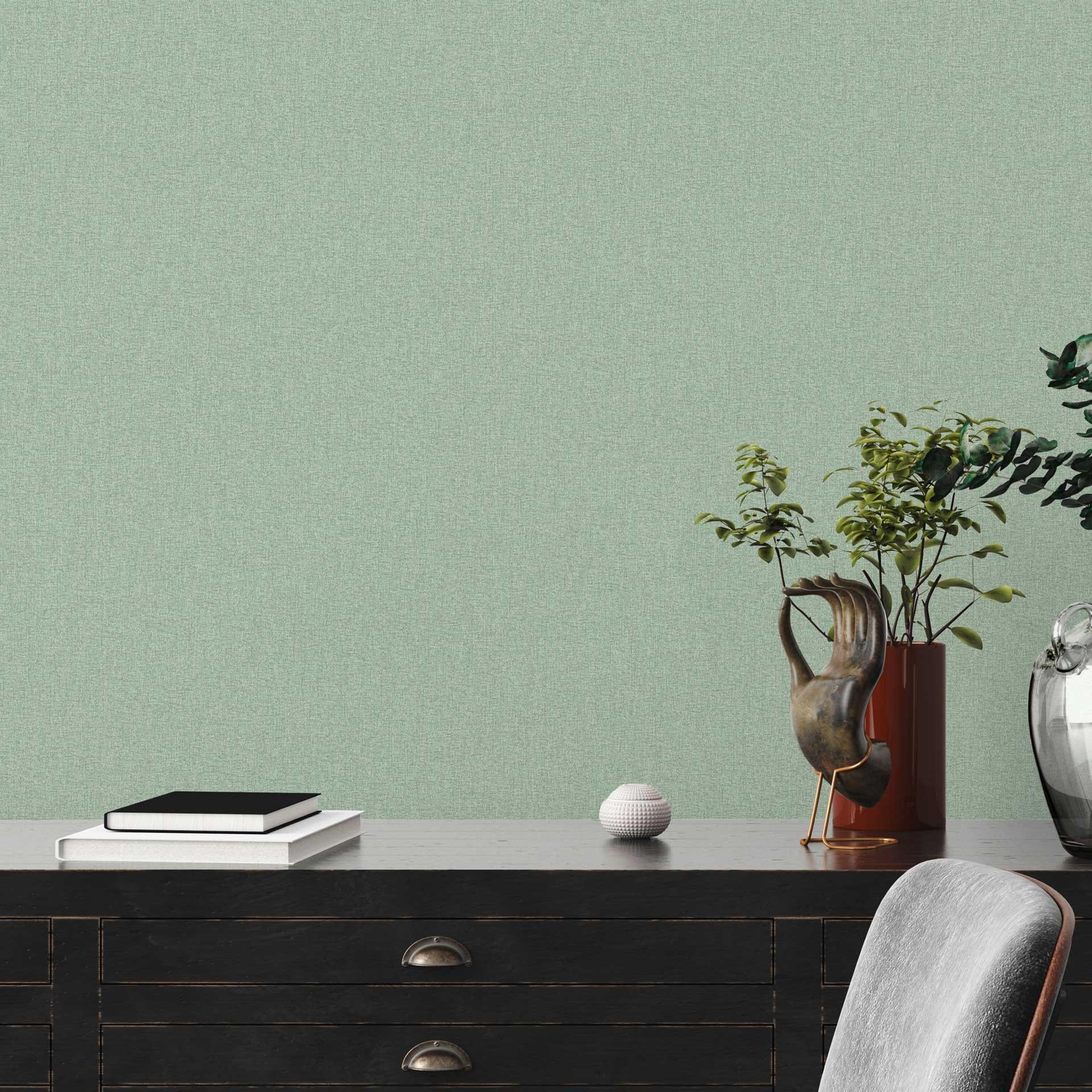 Papel pintado simple con motivo texturado beige verde - papel pintado no tejido liso