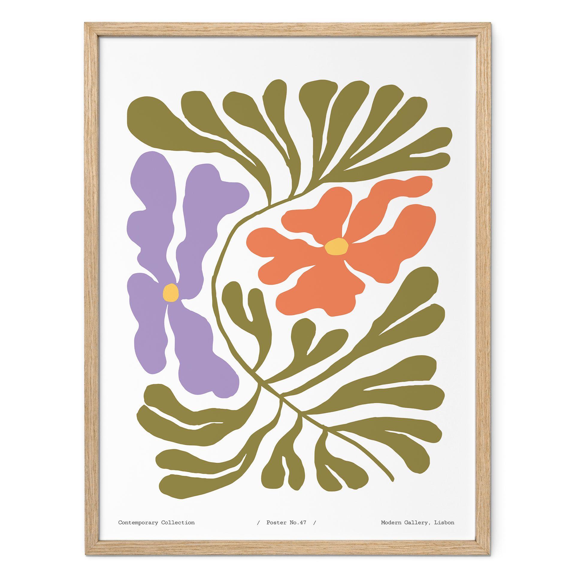 Póster de flores abstractas en estilo retro - Treechild