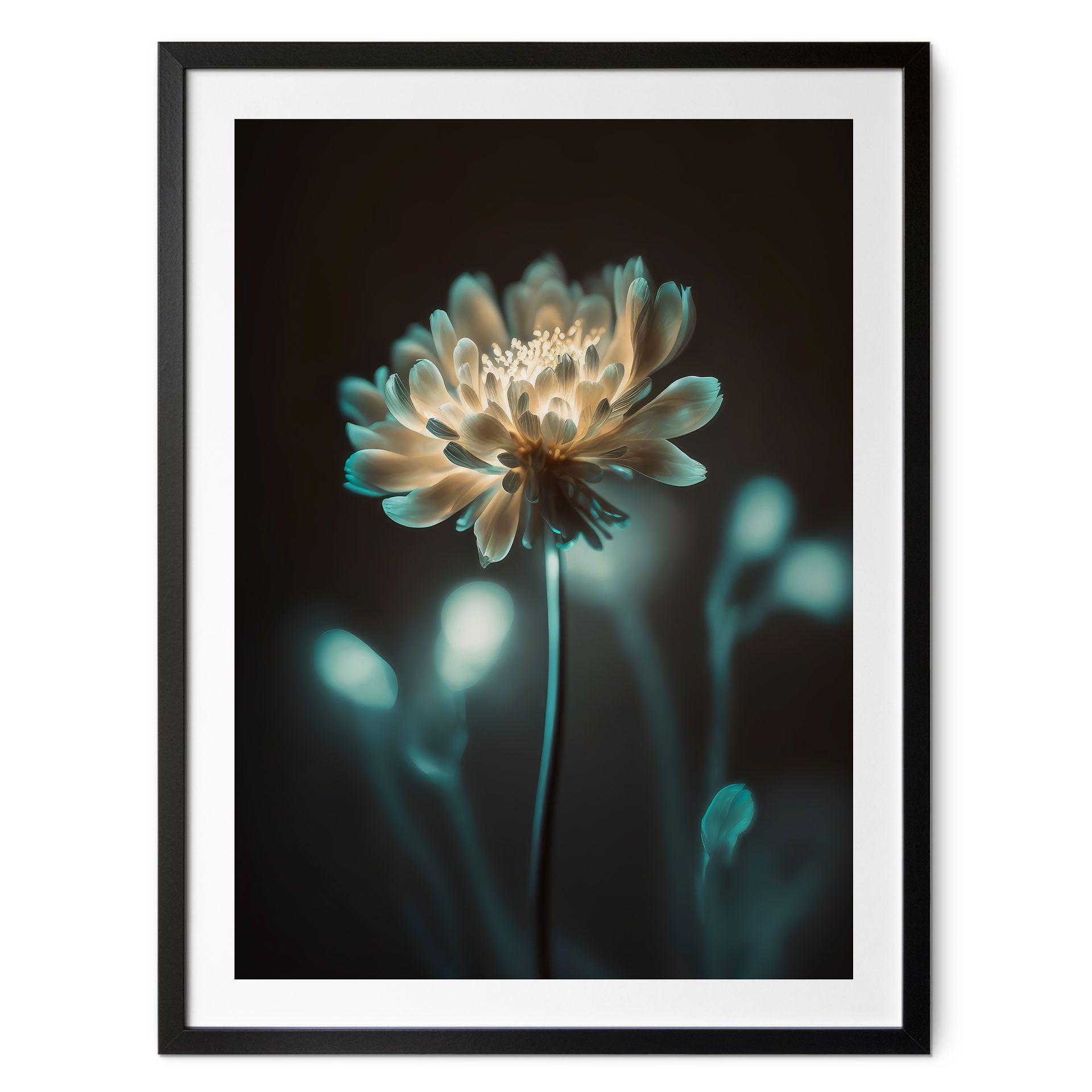 Plakat med skinnende blomsterhjerter - Treechild