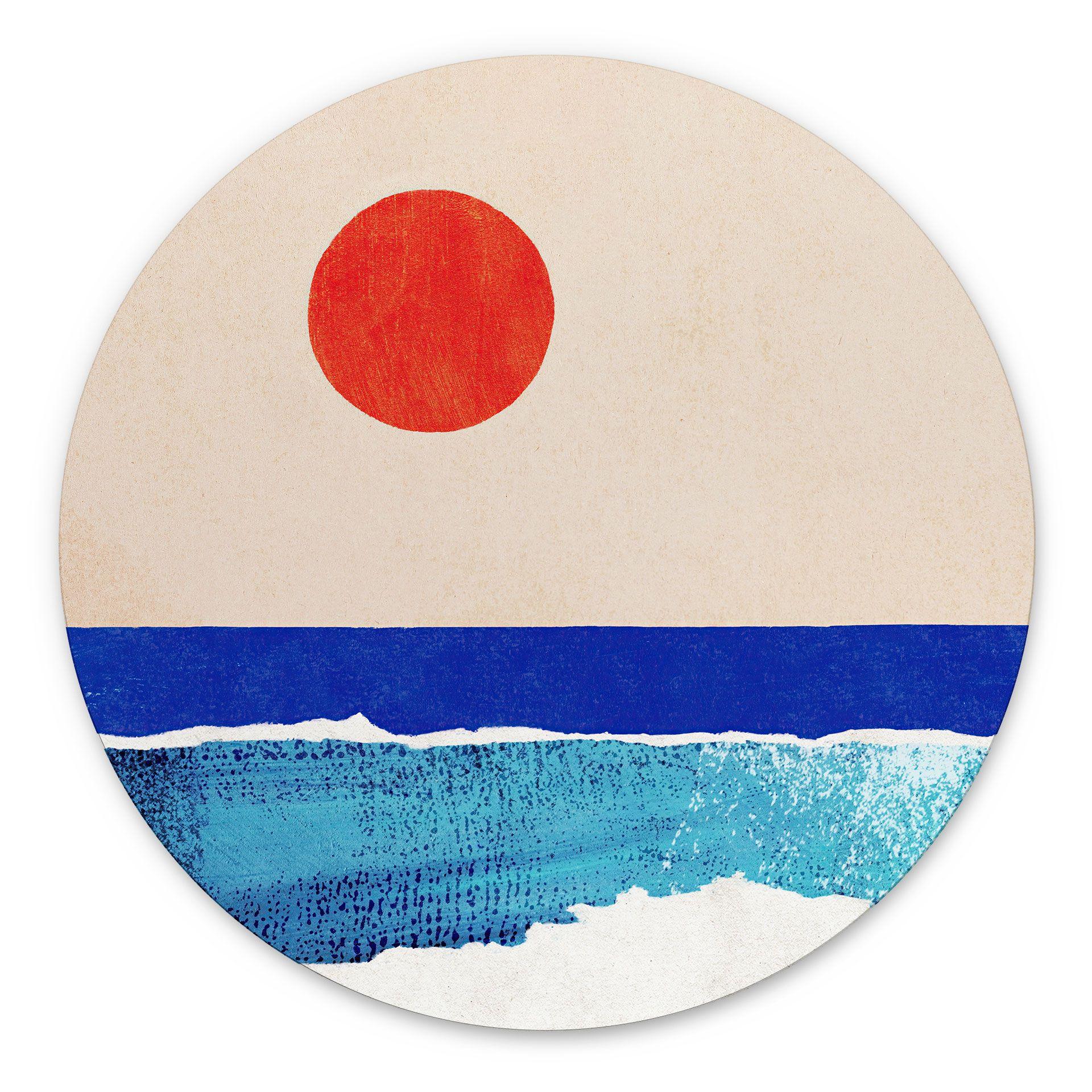 Billede Rolig strand ved solnedgang - Rivers - Alu-Dibond Round