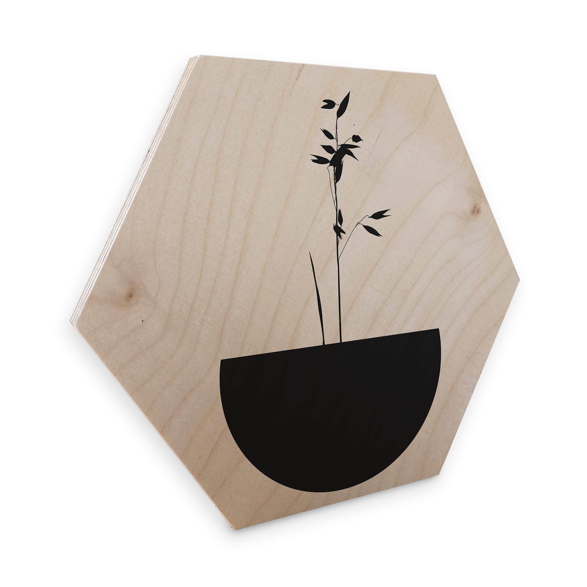 Hexagon Hout Kubistika - Abstract Flower