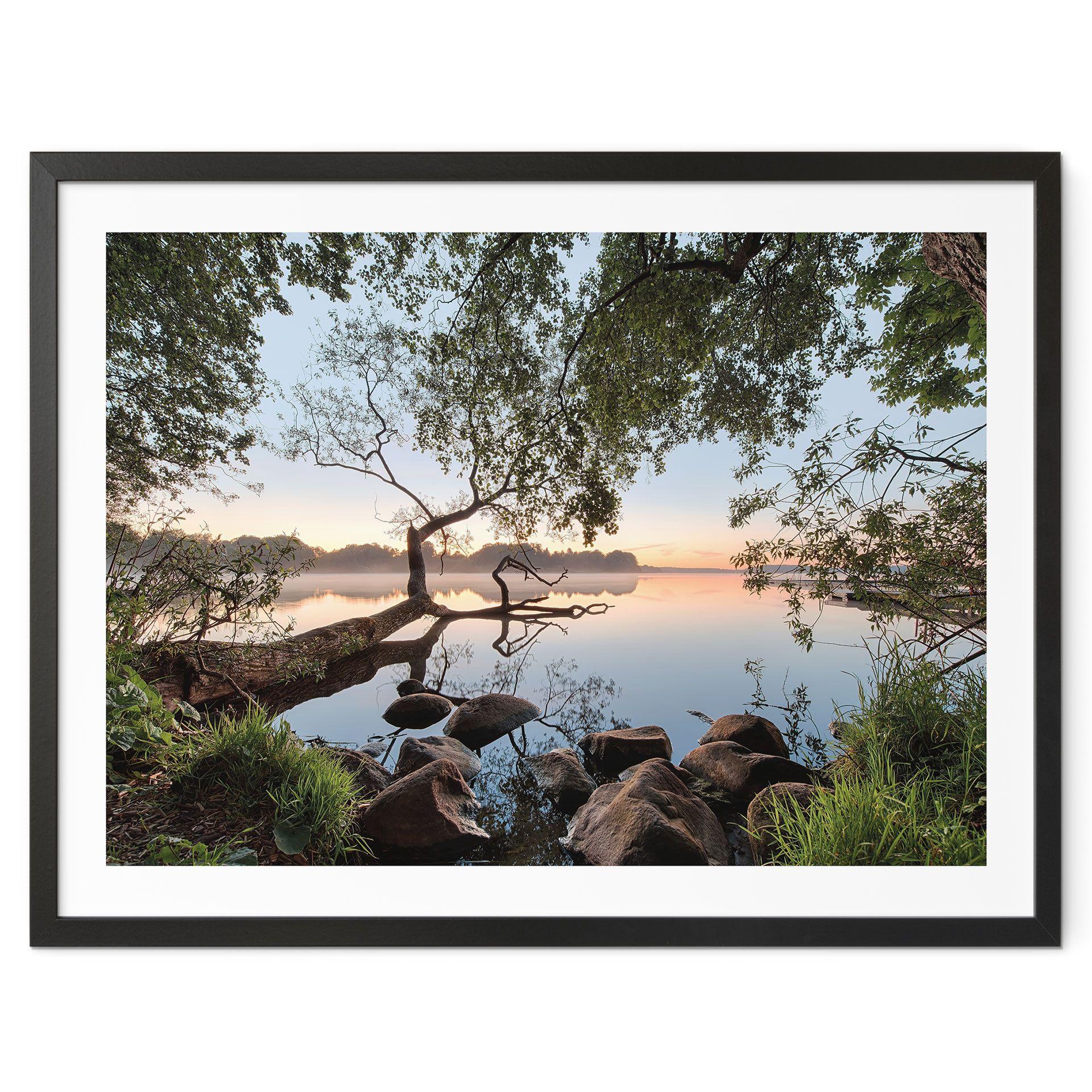 Póster vista del lago - Paisaje lacustre - Bodega