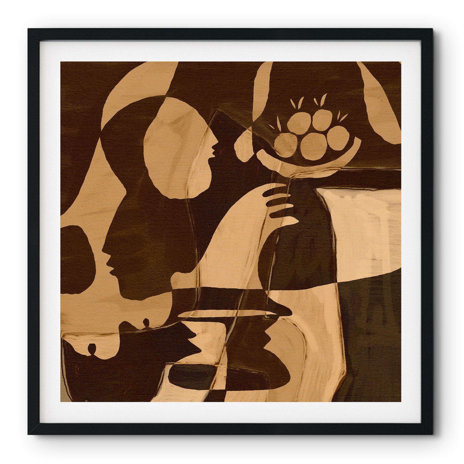 Póster Composición abstracta en cálidos tonos tierra - Al Dafai - Cuadrado