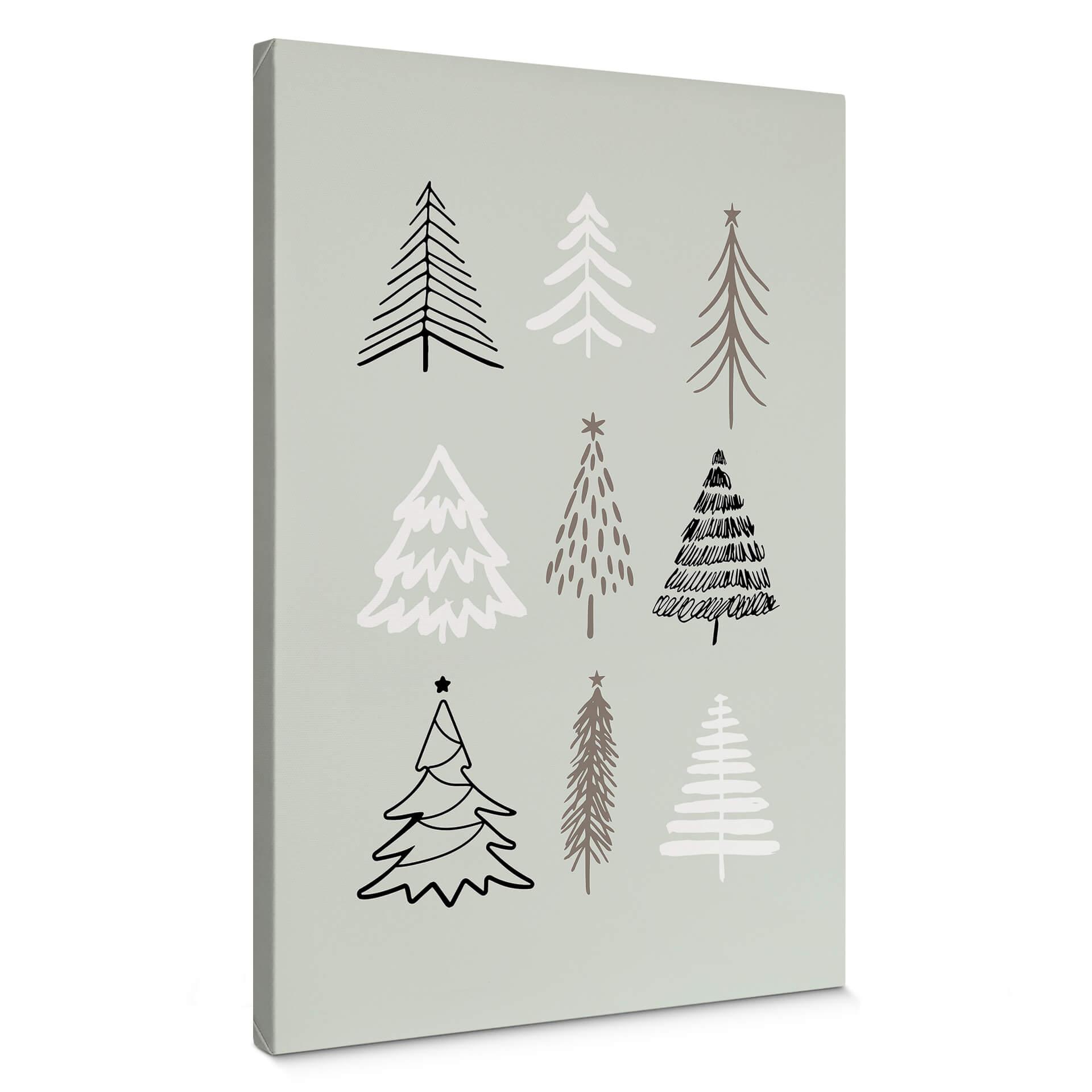 Lienzo Navidad - Ilustración árboles de Navidad - Kristina