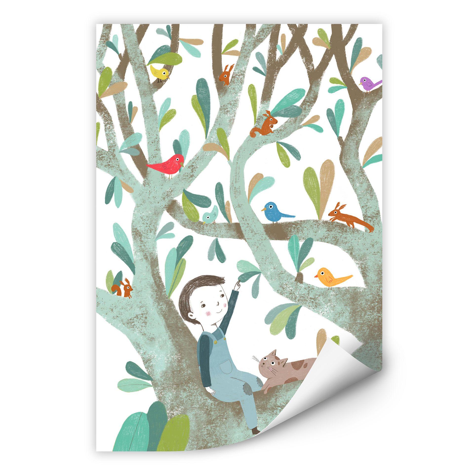 Muurprint Loske - In de boom 01