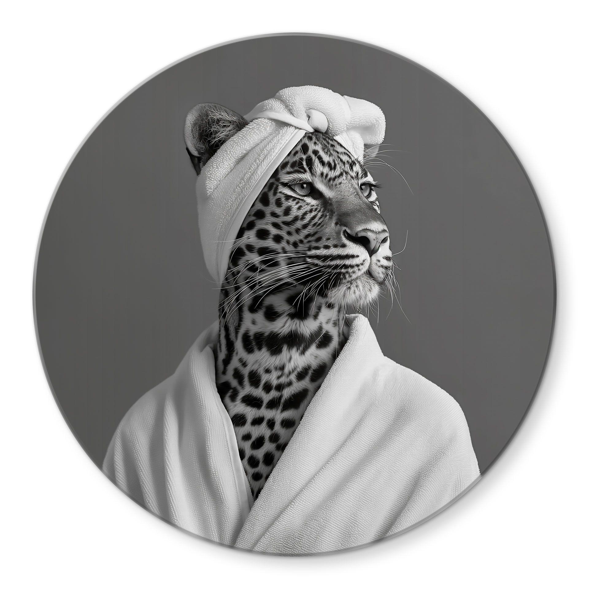 Glasbillede - Royale Spa time-out med leopard - Rahner - Round
