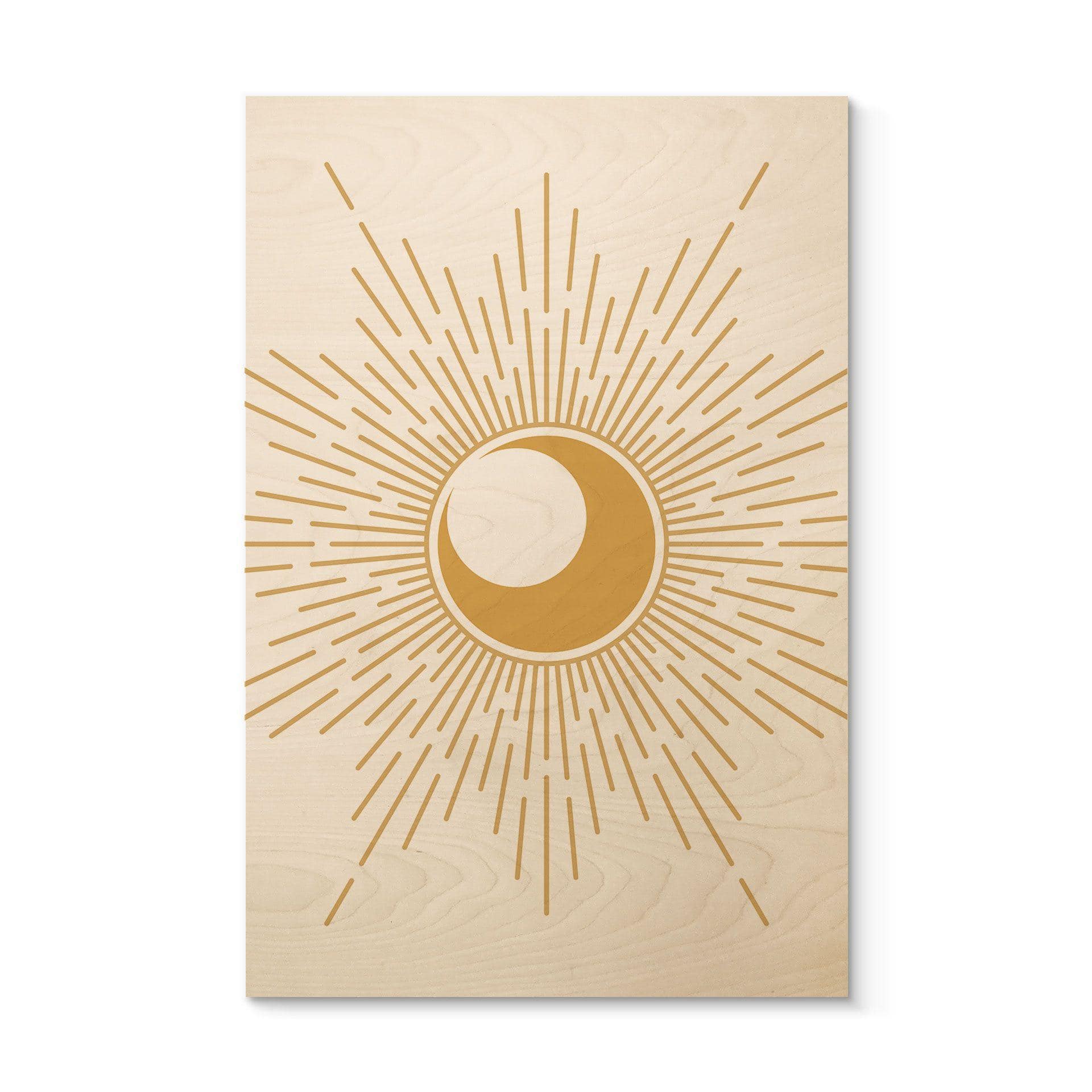 Cuadro de madera rayos de sol dorados - KsanaKalpa