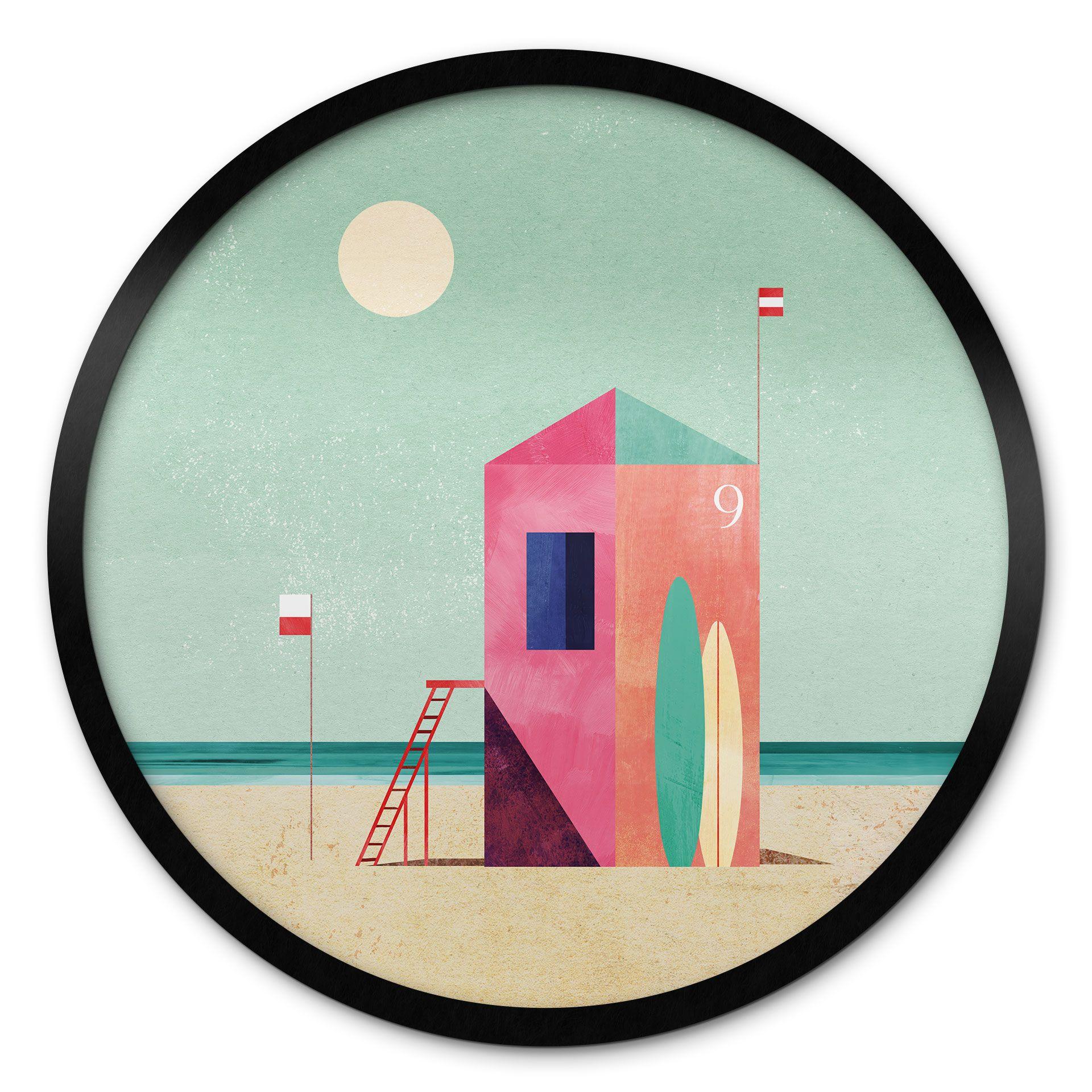 Póster casa bote salvavidas en la playa - Rivers - Redondo