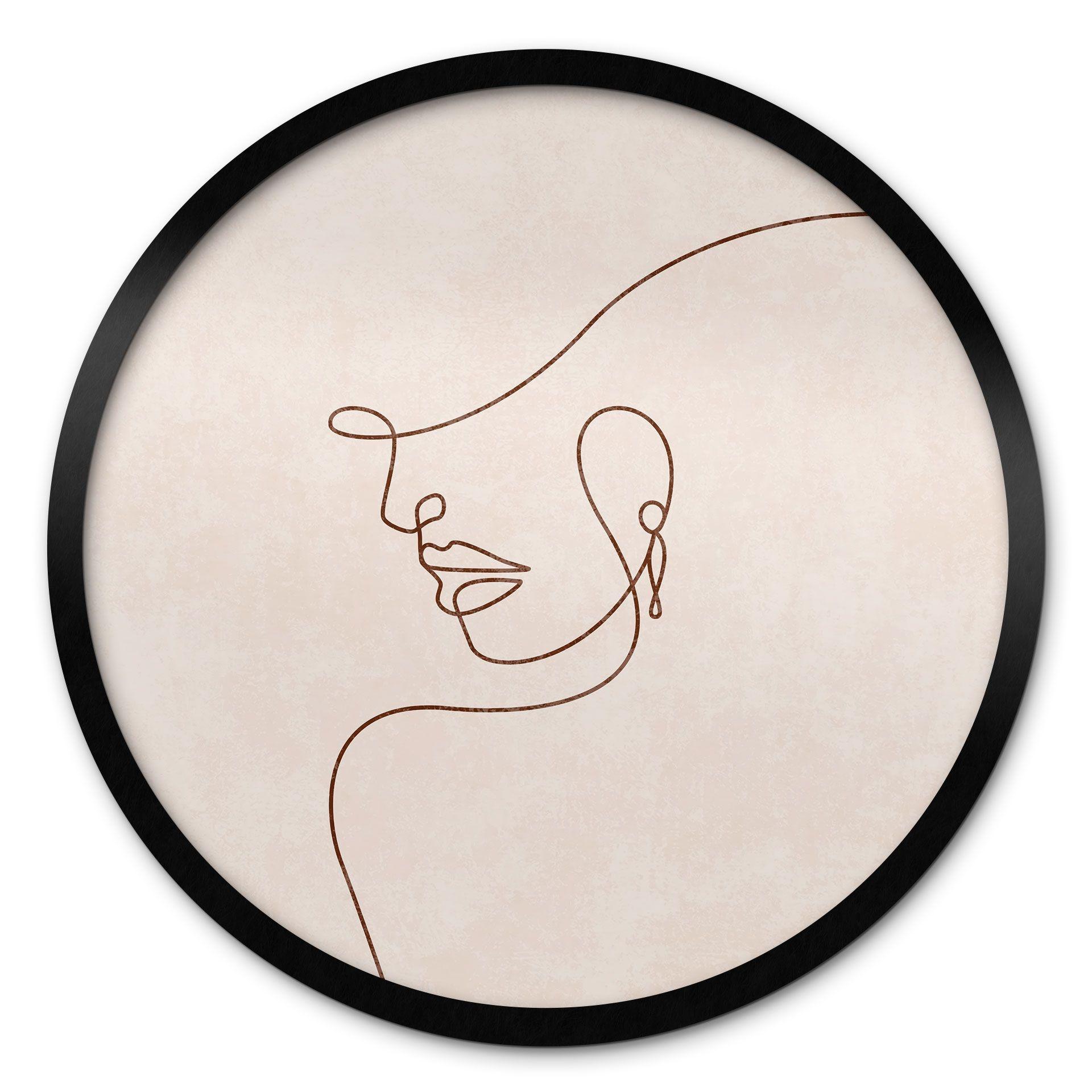 Plakat Delikate konturer af en kvinde - Line Art - Tunaboylu - Rund
