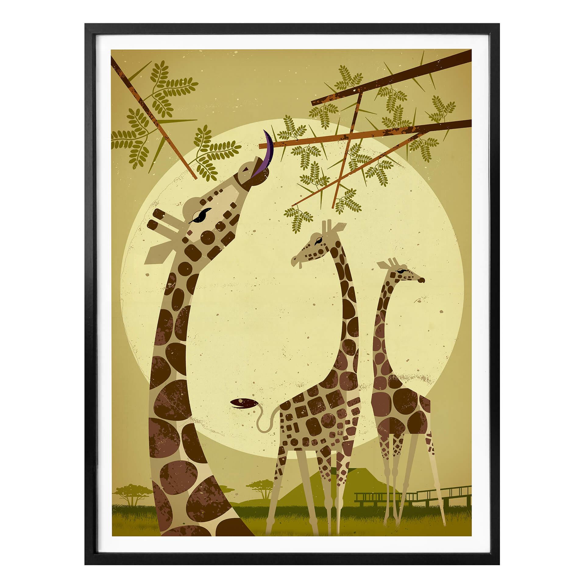 Póster Marrón - Jirafas