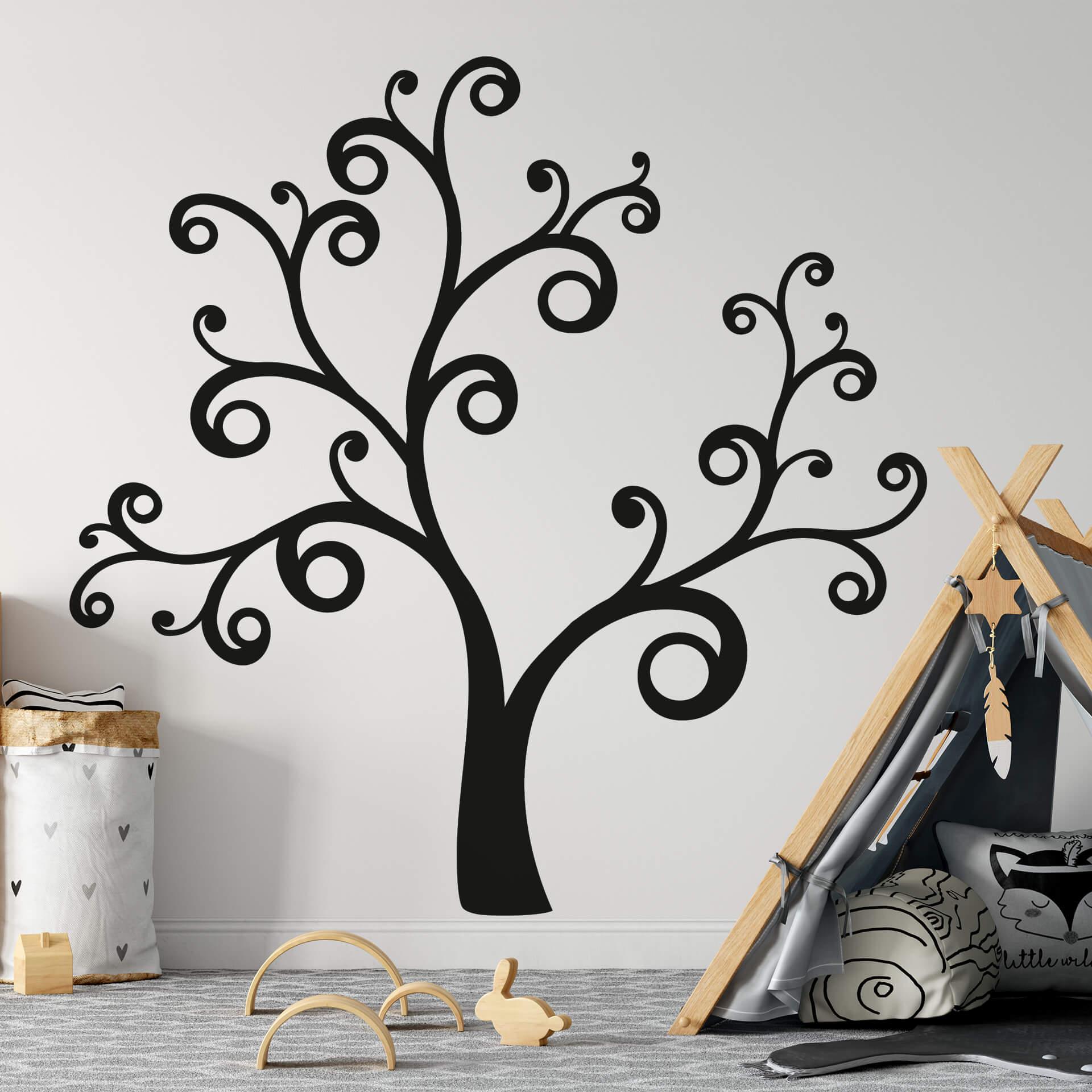 Muursticker Swirly Tree