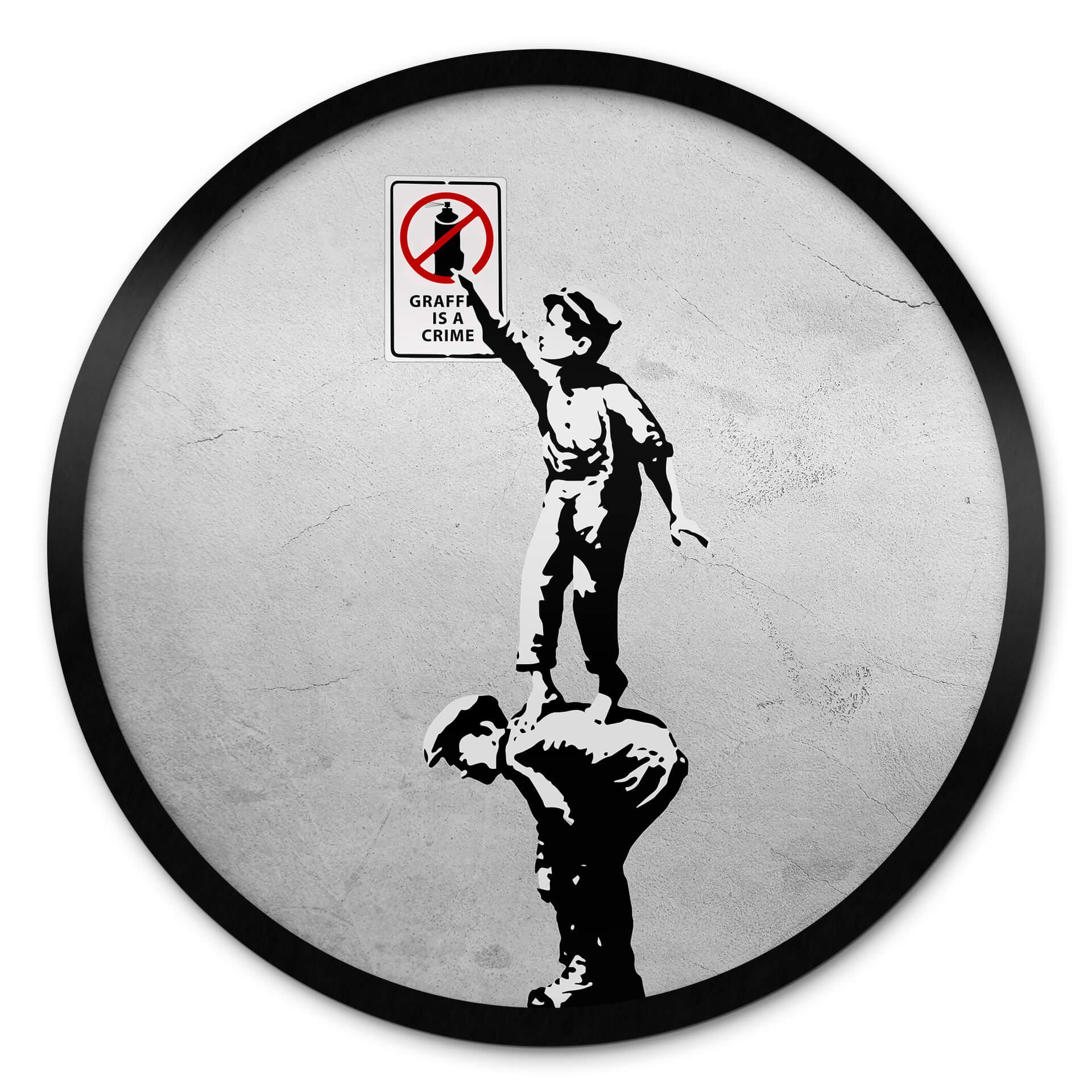 Póster Banksy - El graffiti es un delito - Redondo