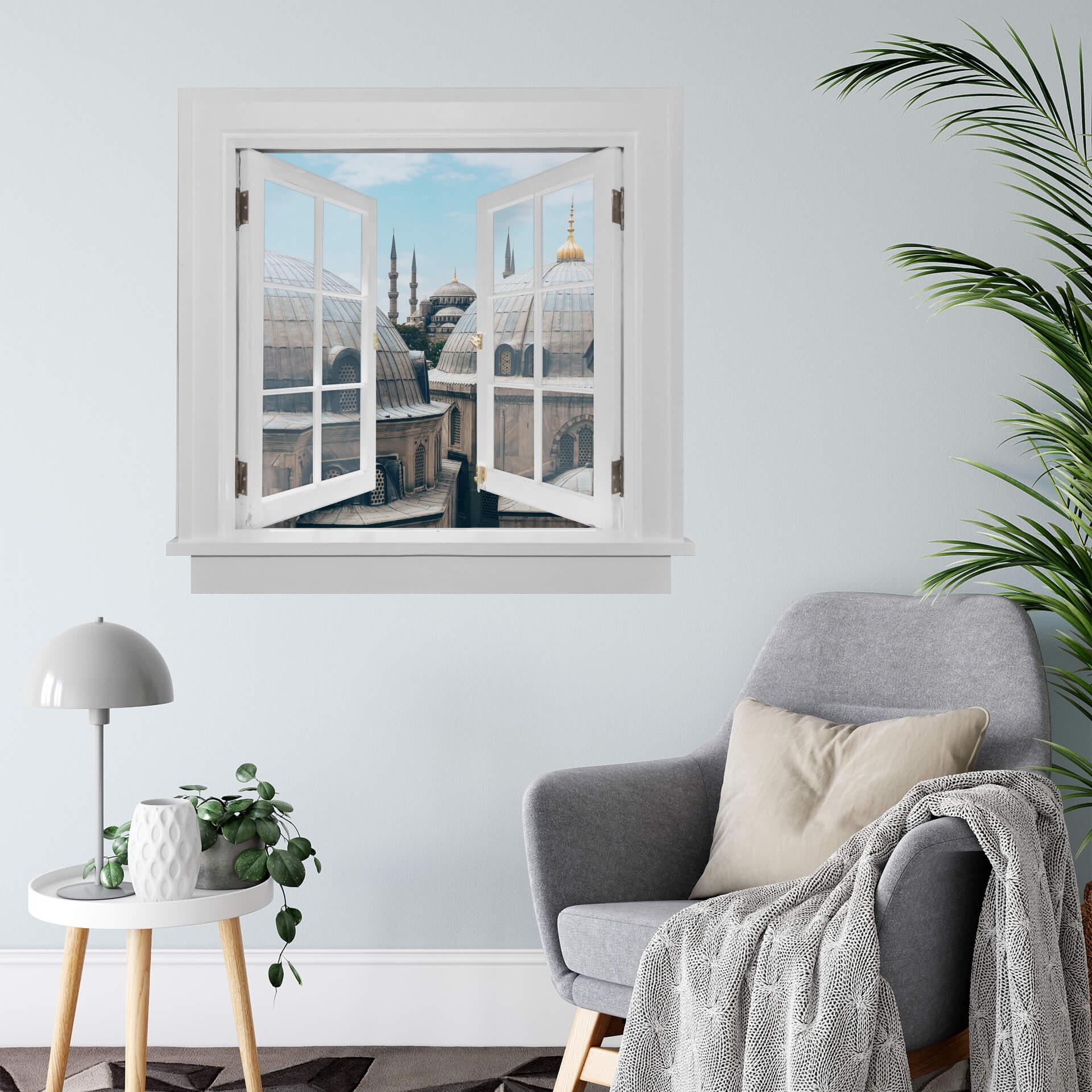 3D Wallsticker vinduesplads - Over tagene i Istanbul