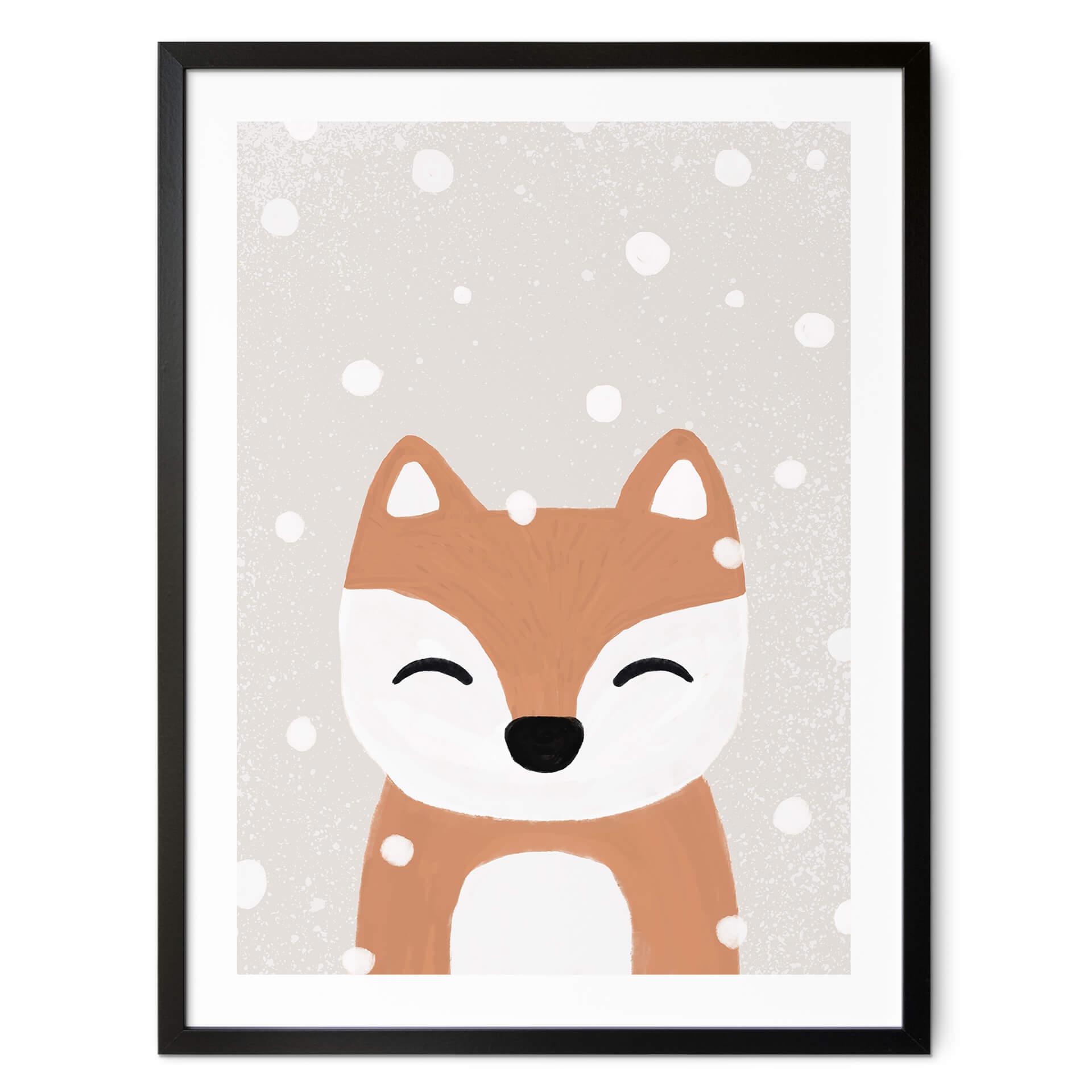 Póster zorro de nieve - Póster infantil - Orara Studio