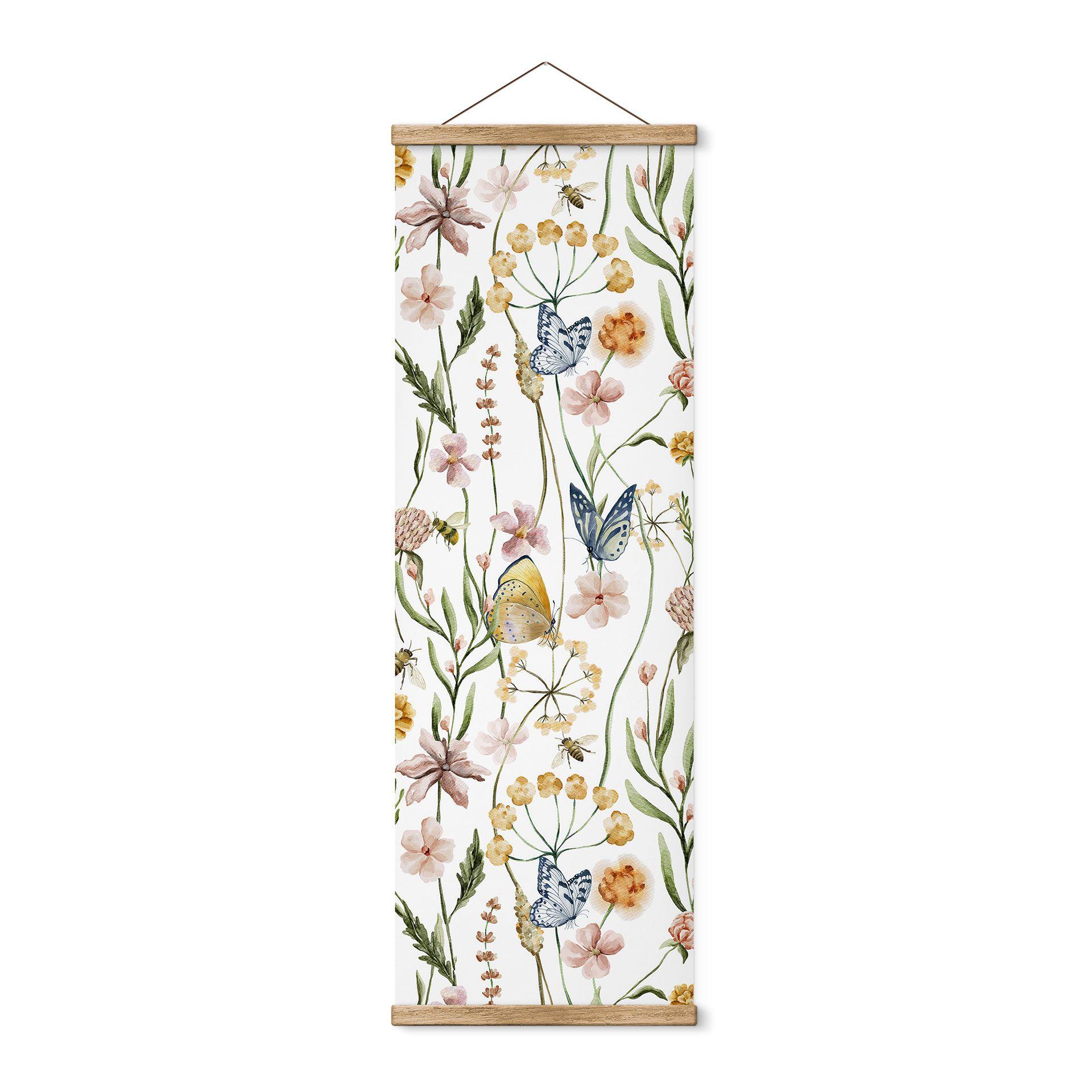 Póster de tela prado primaveral con mariposas - UN Designs - Panorama